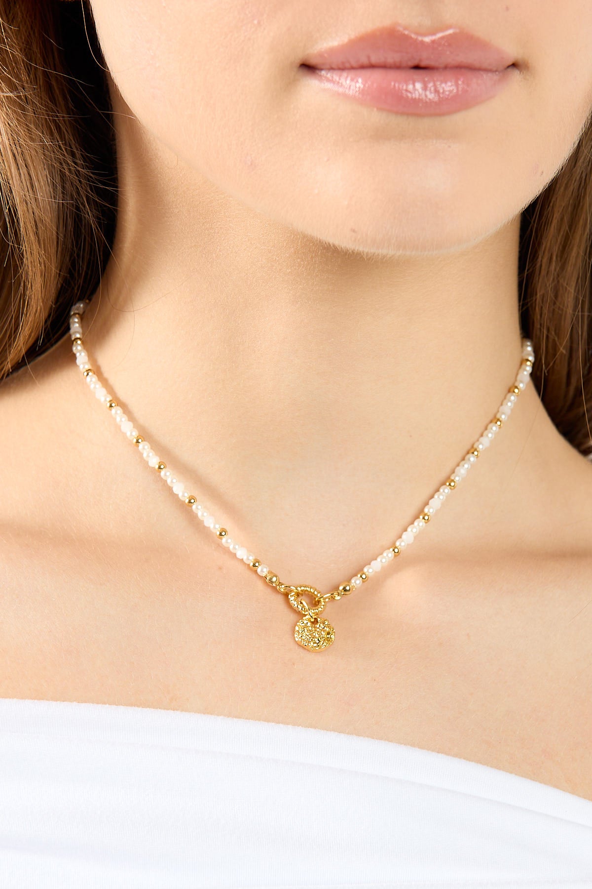 Perfect Stranger Sunrise Pearl Necklace 18k Gold Plated