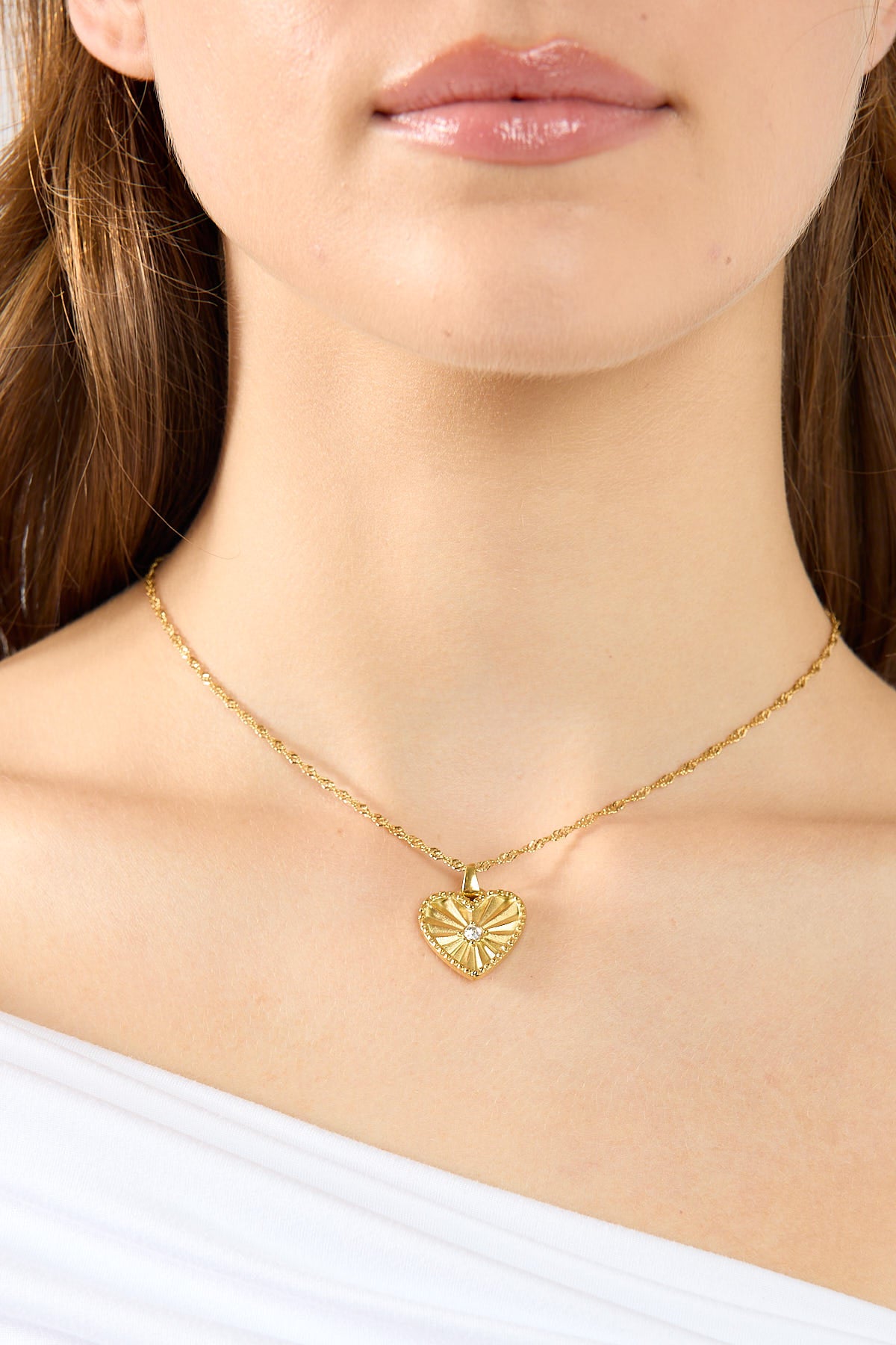 Perfect Stranger Amour Heart Necklace 18k Gold Plated