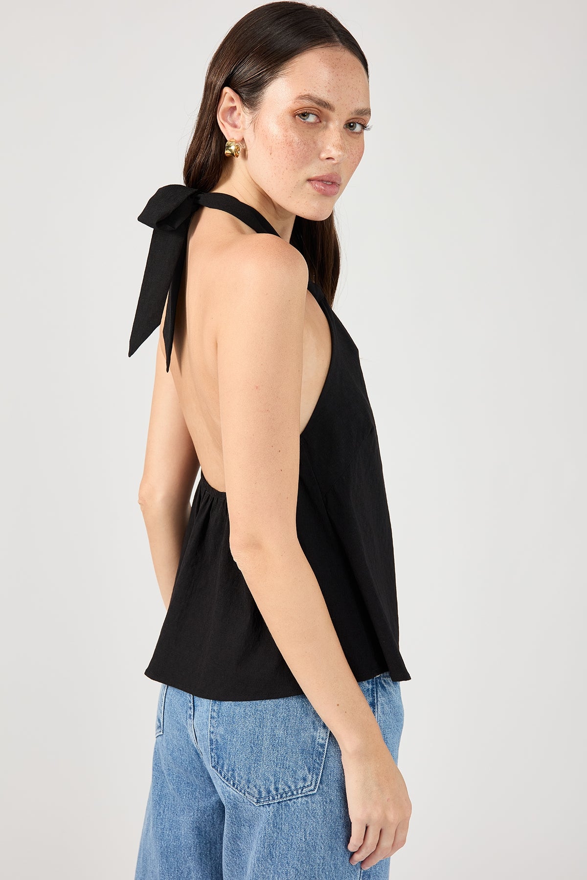 Perfect Stranger Trina Tie Knot Top Black