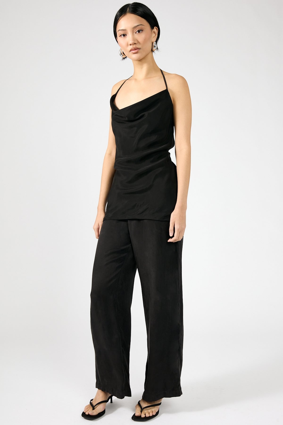 Perfect Stranger Giulia Clean Waist Cupro Pant Black