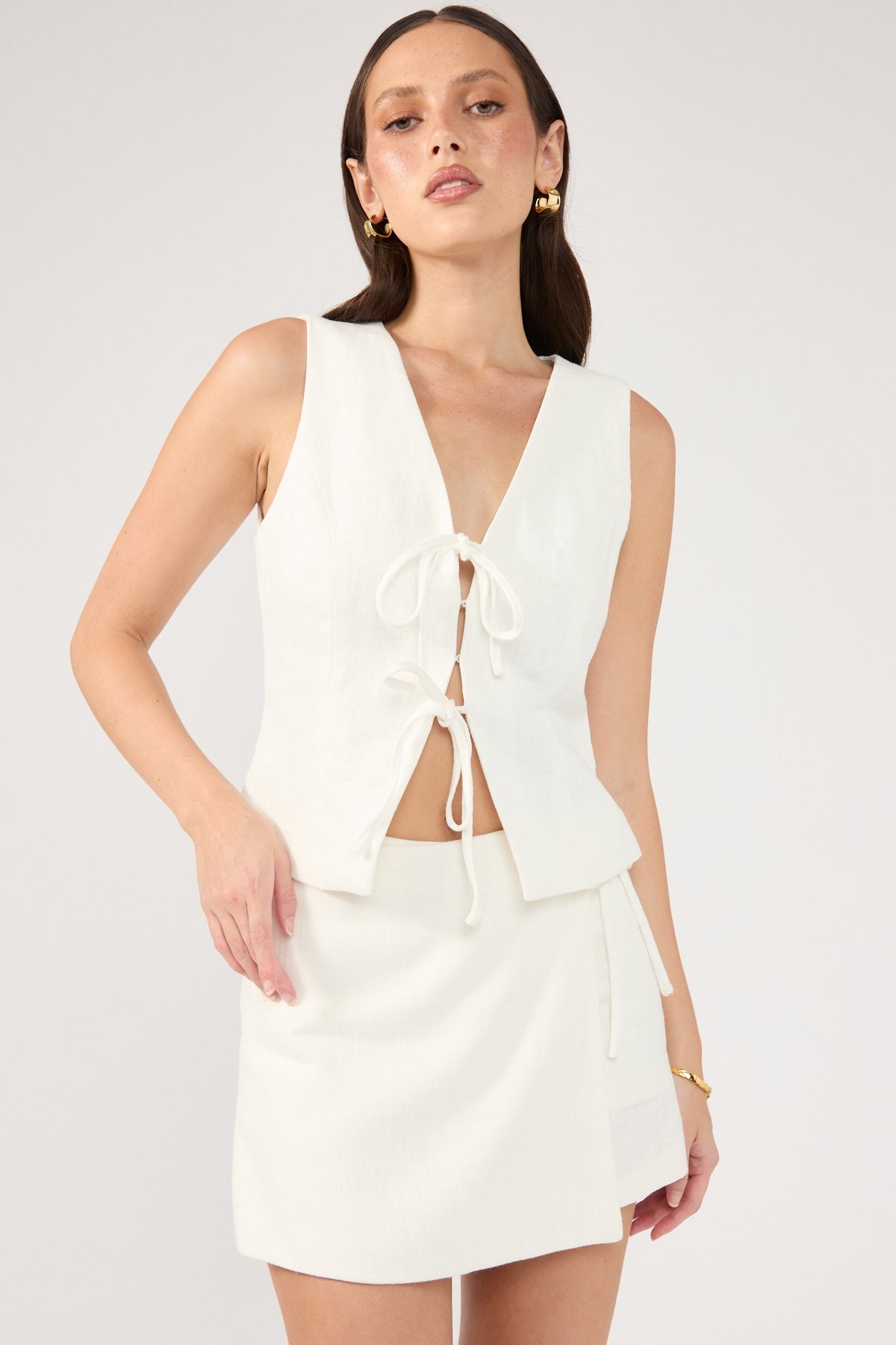 Perfect Stranger Menorca Tie up Skort White