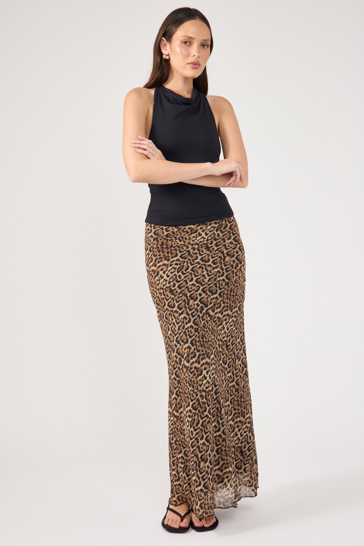 Perfect Stranger Serengeti Leopard Midi Skirt Leopard