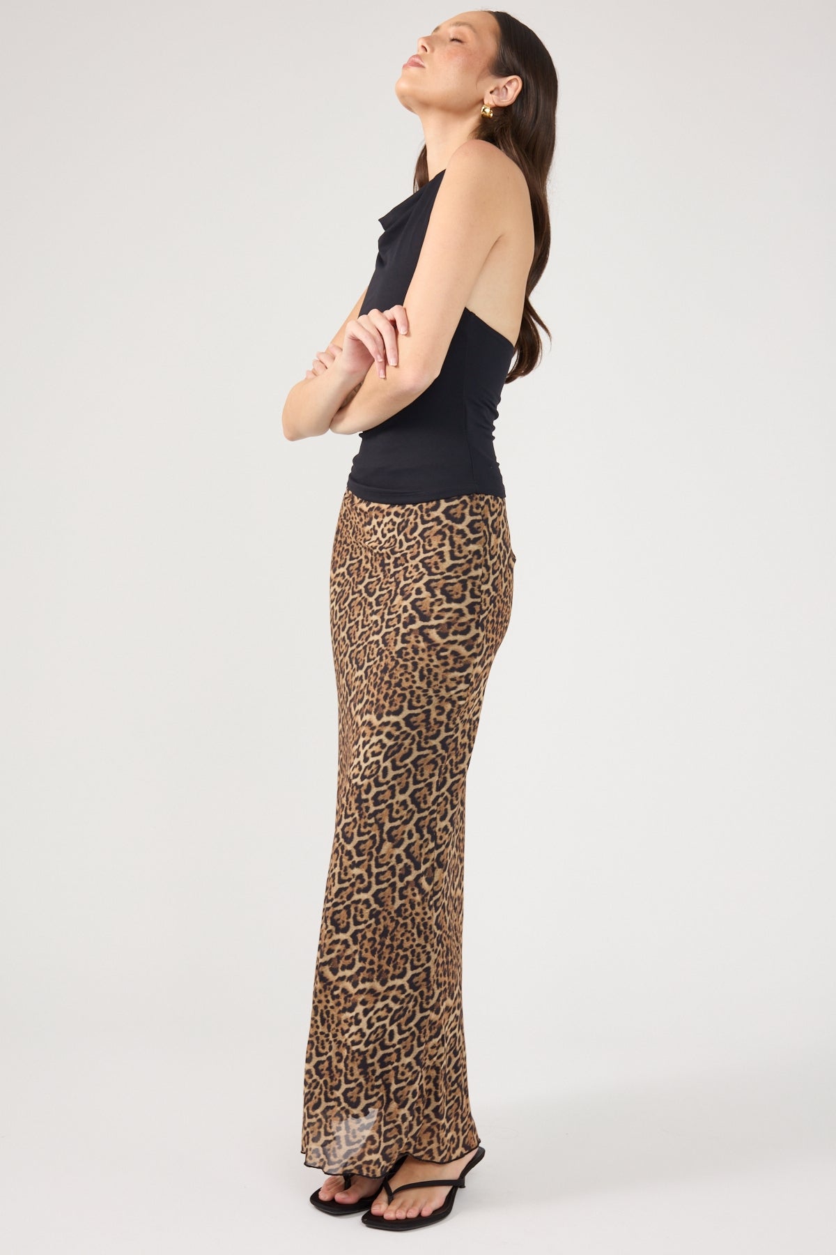 Perfect Stranger Serengeti Leopard Midi Skirt Leopard