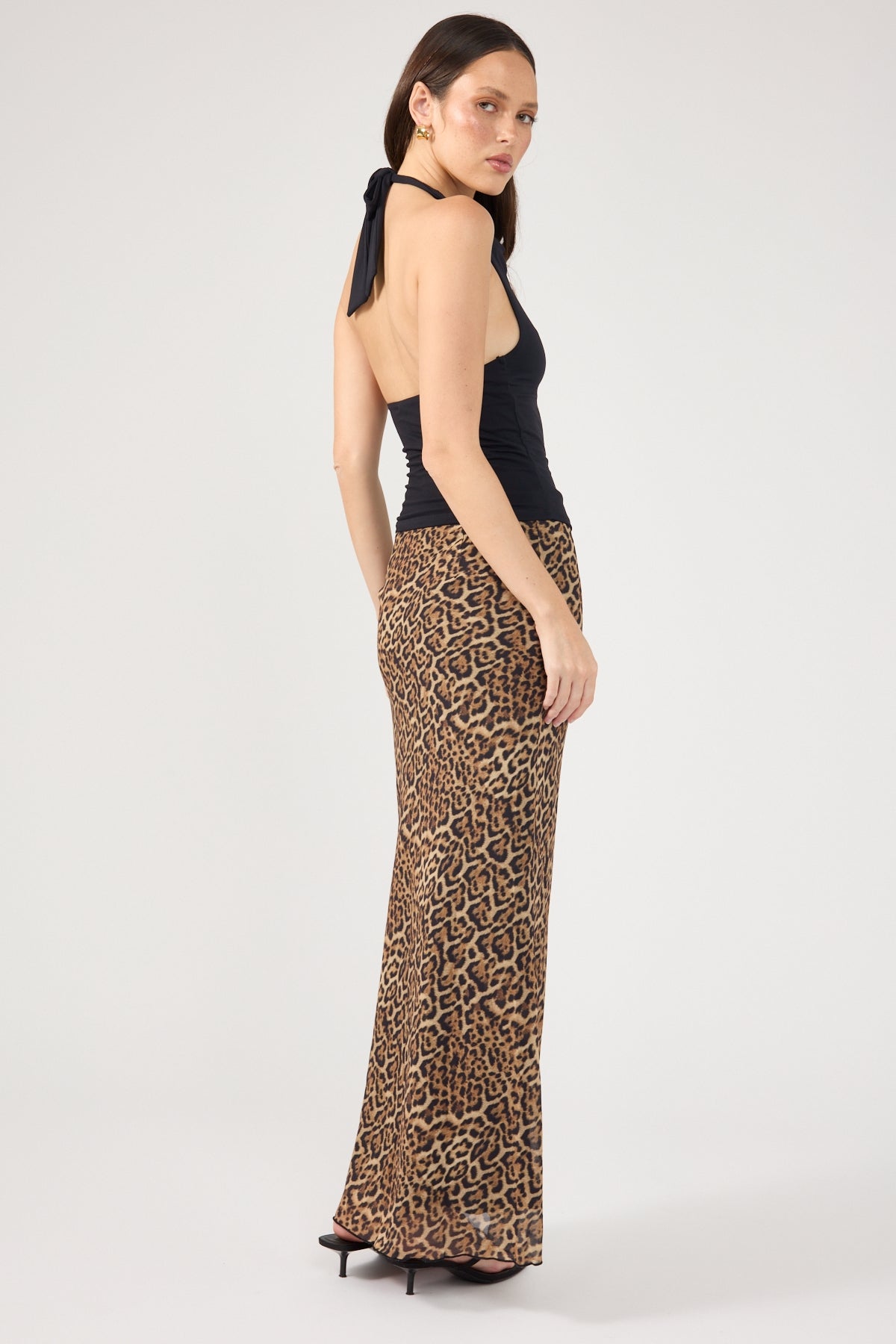 Perfect Stranger Serengeti Leopard Midi Skirt Leopard