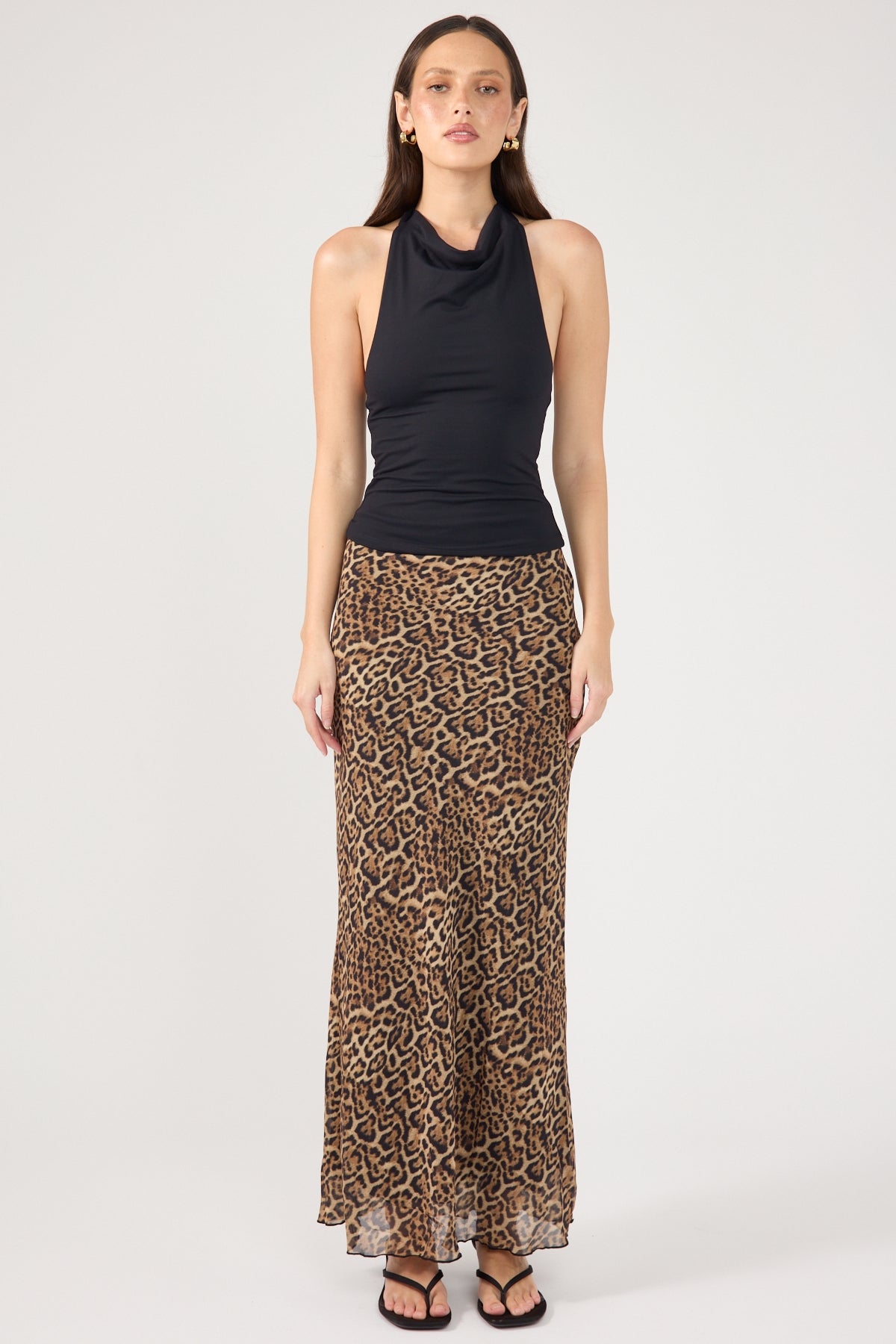 Perfect Stranger Serengeti Leopard Midi Skirt Leopard