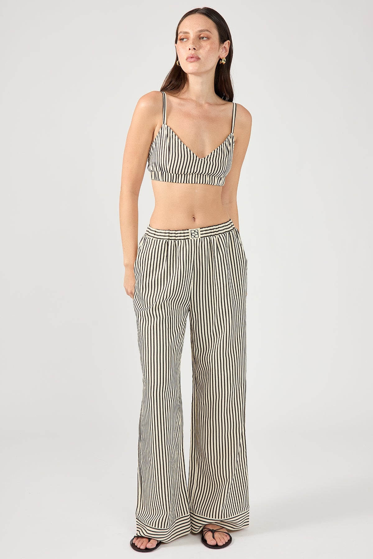 Perfect Stranger Cleo Stripe Bralette Black Stripe