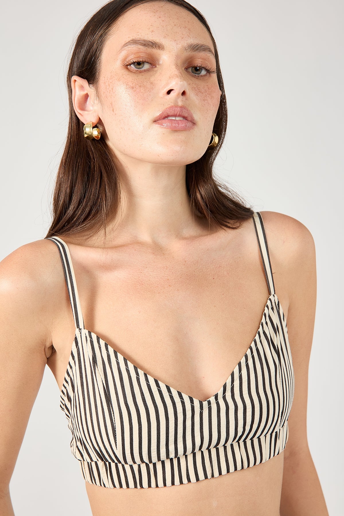 Perfect Stranger Cleo Stripe Bralette Black Stripe