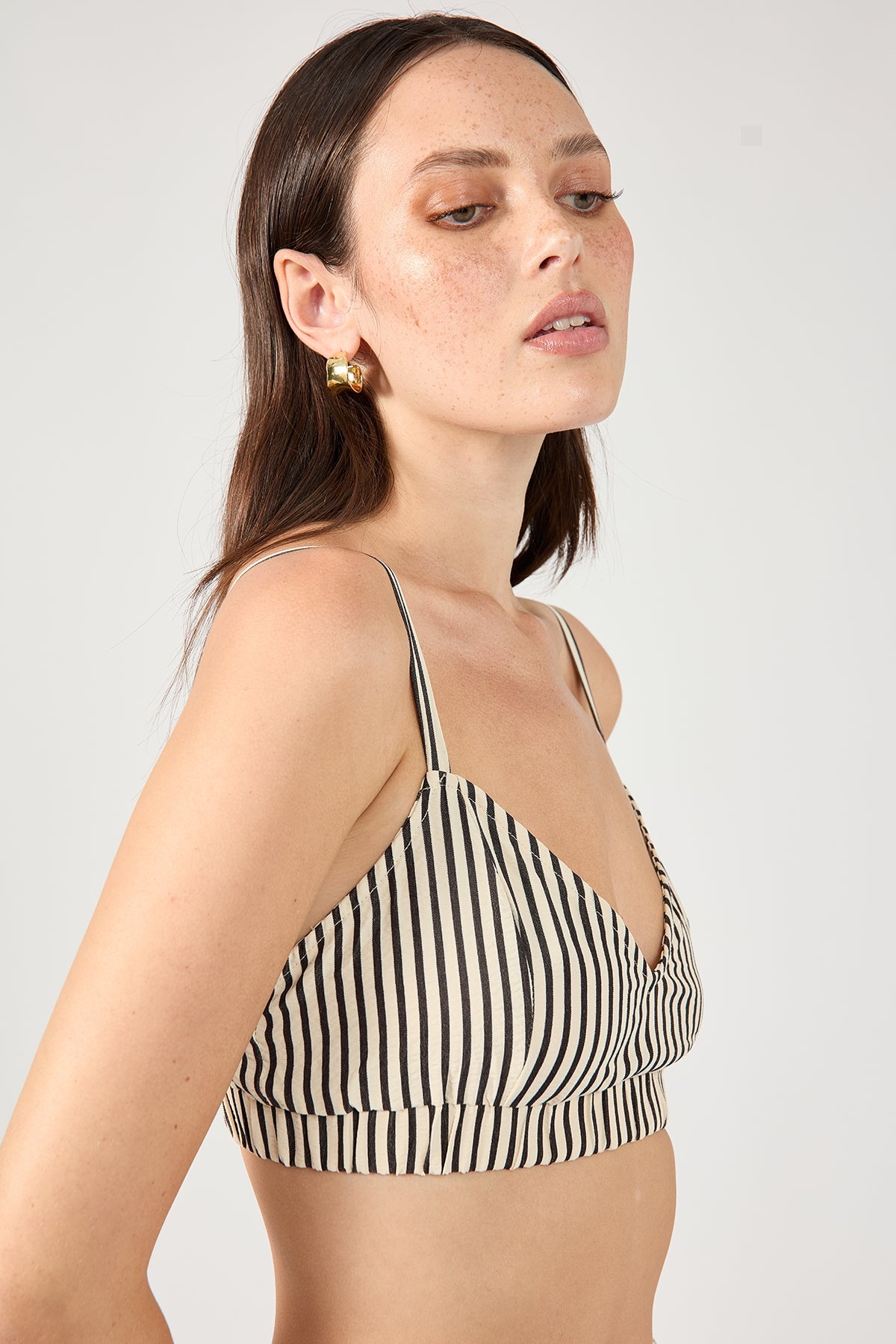 Perfect Stranger Cleo Stripe Bralette Black Stripe