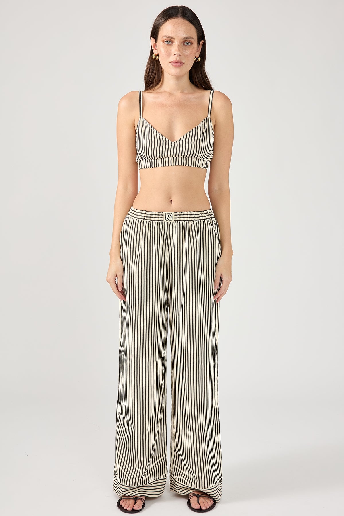 Perfect Stranger Cleo Stripe Bralette Black Stripe