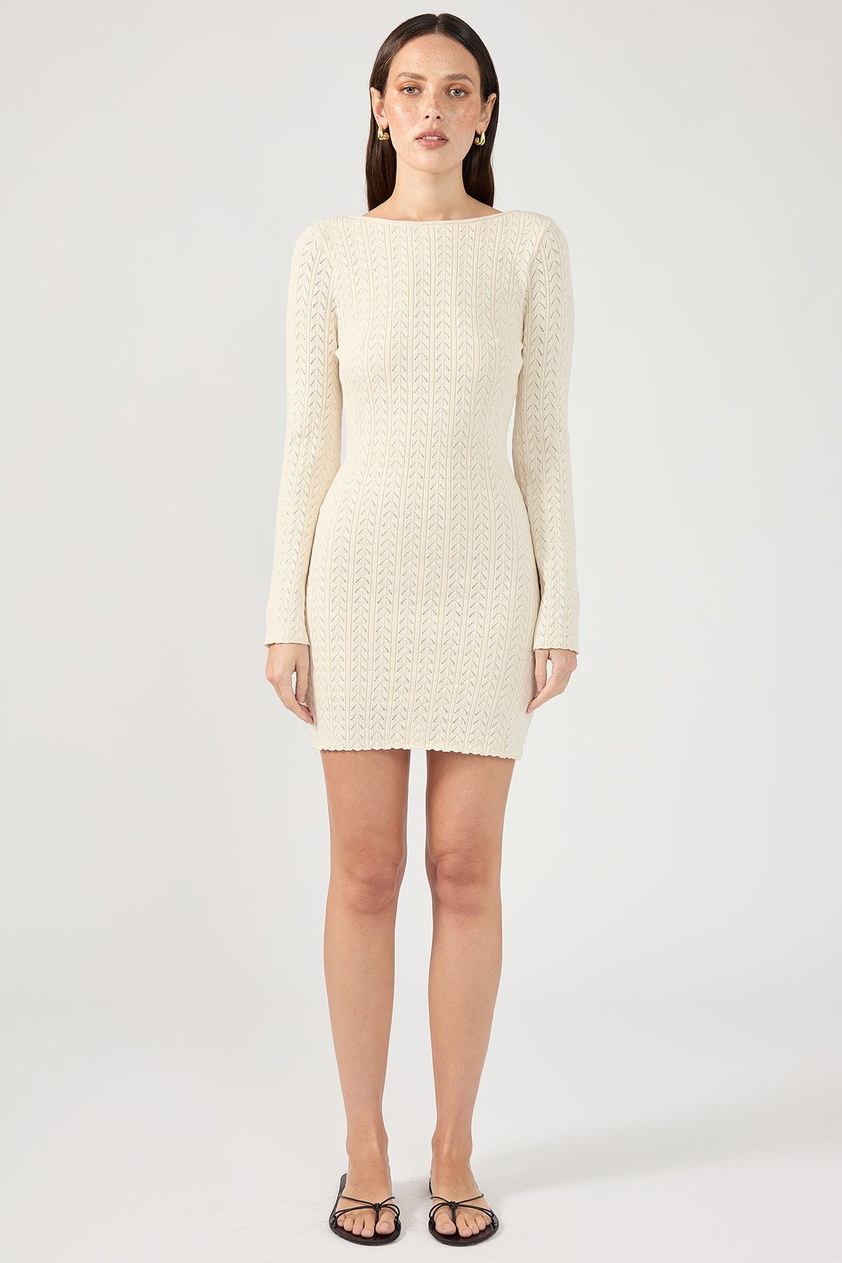 Perfect Stranger Bellsy Long Sleeve Mini Dress White