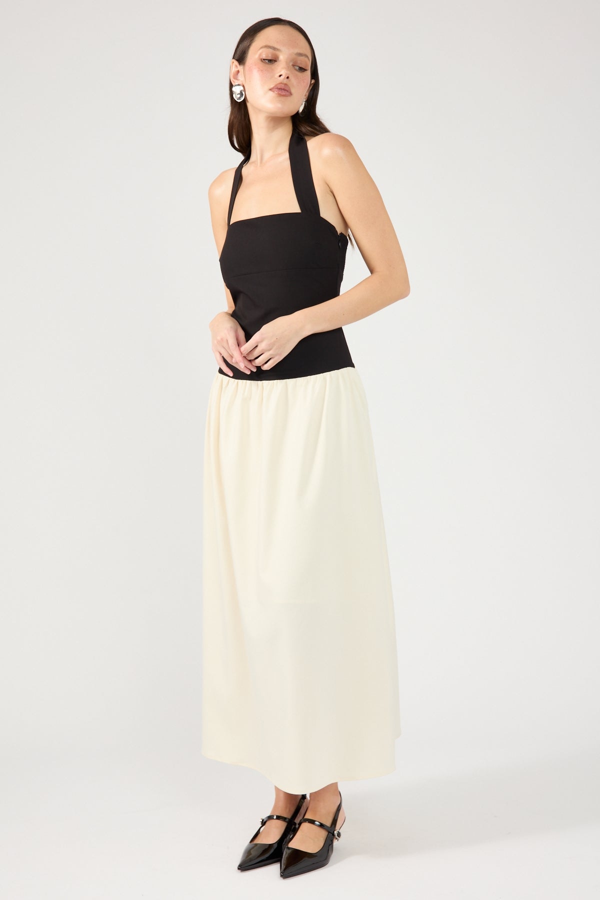 Perfect Stranger Tutulla Strapless Midi Dress Black / White