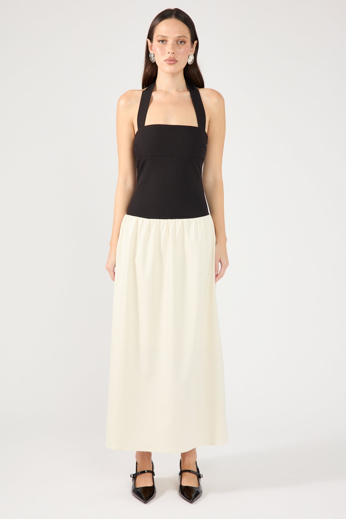 Perfect Stranger Tutulla Strapless Midi Dress Black / White