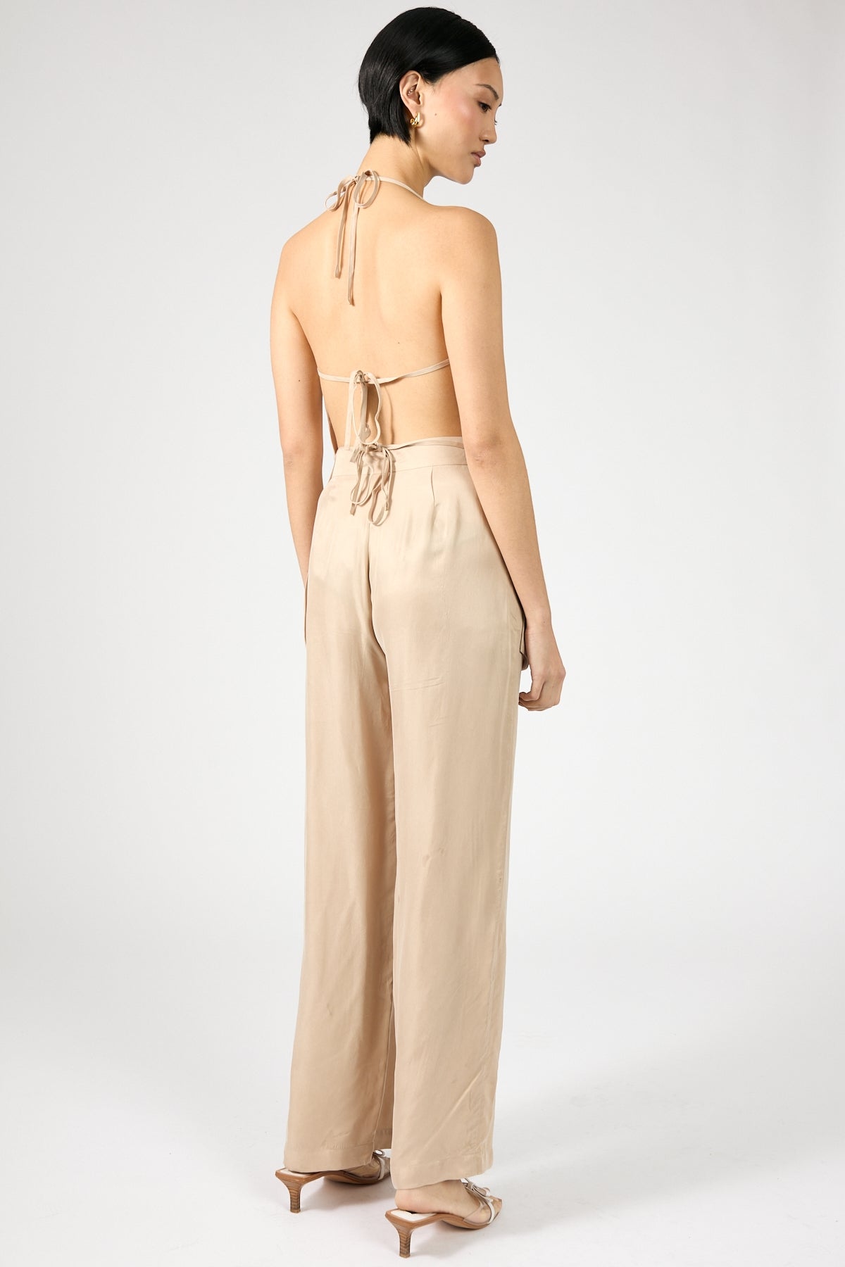 Perfect Stranger Giulia Clean Waist Cupro Pant Nude