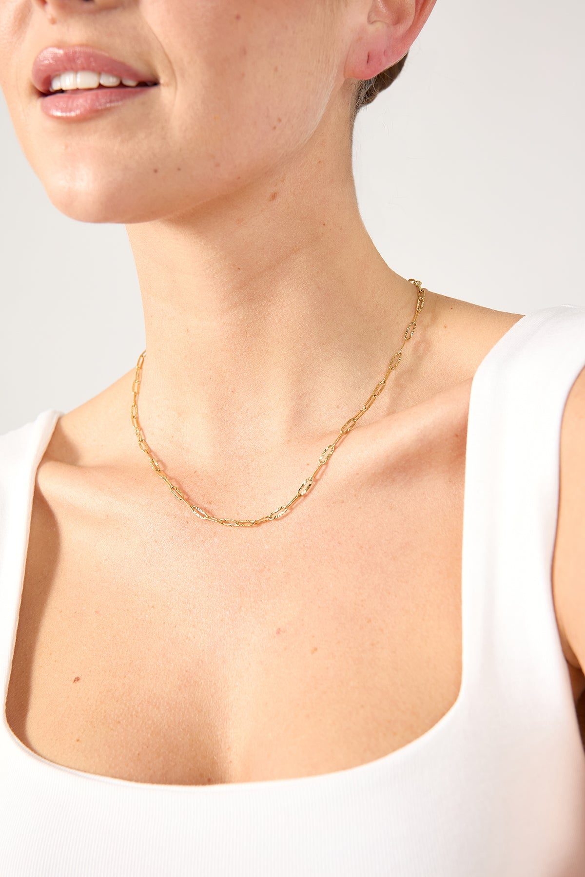 Perfect Stranger Mila Paperclip Plated Necklace 18K Gold Plated