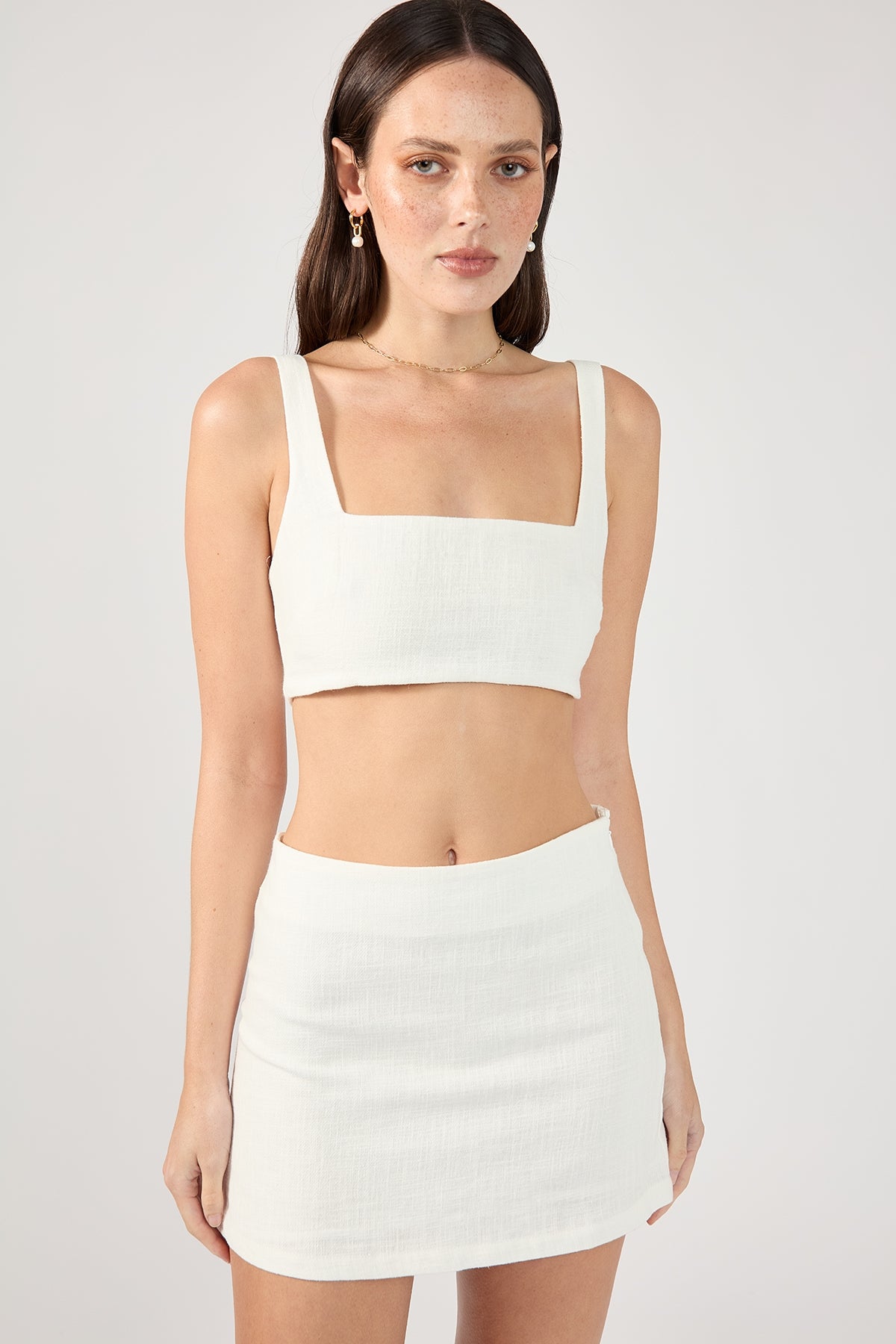 Perfect Stranger Menorca Square Neck Bralette White