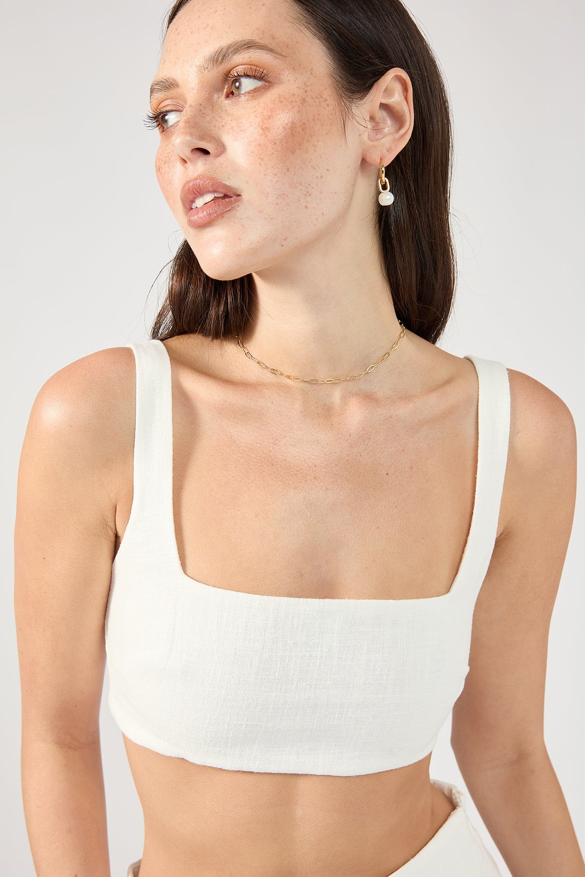 Perfect Stranger Menorca Square Neck Bralette White