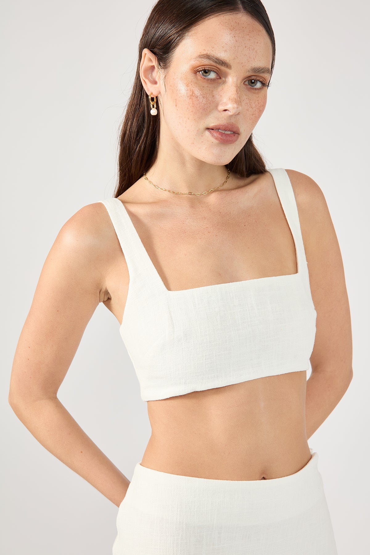 Perfect Stranger Menorca Square Neck Bralette White