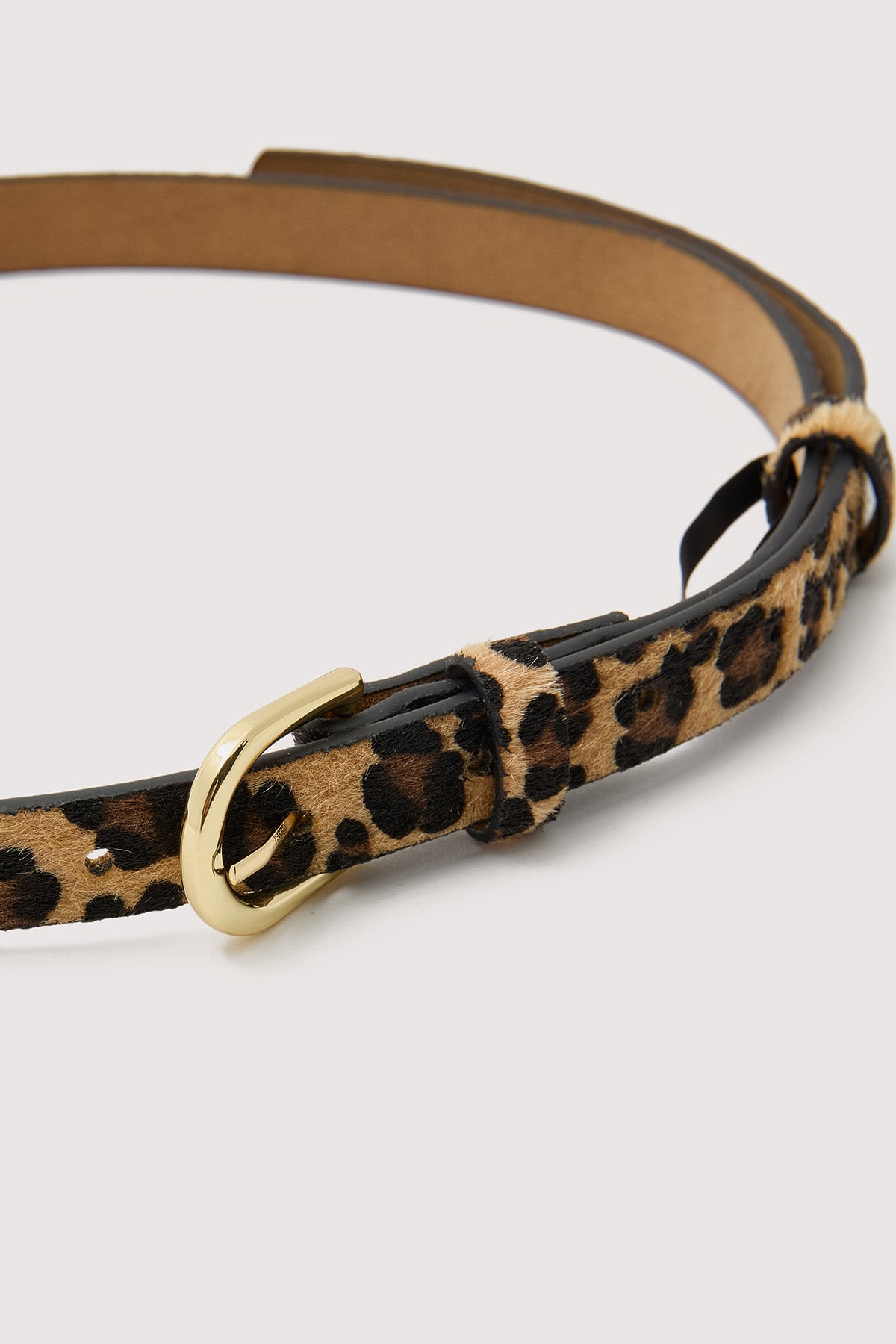 Perfect Stranger Thin Faux Leopard Belt Animal Print