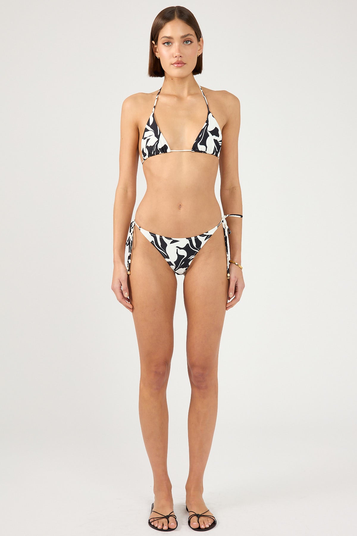 Perfect Stranger Ink Slice Bikini Top Black Print