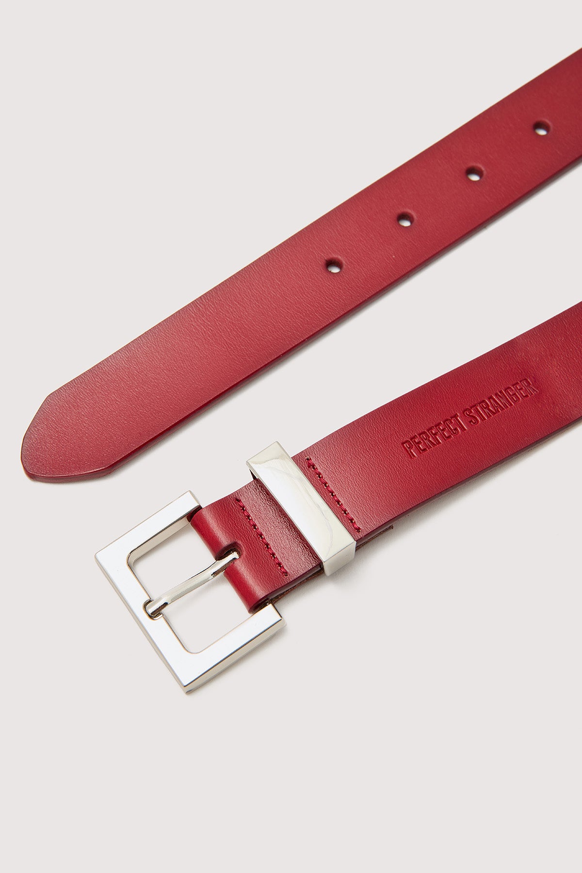 Perfect Stranger Timeless Leather Belt Red / Silver