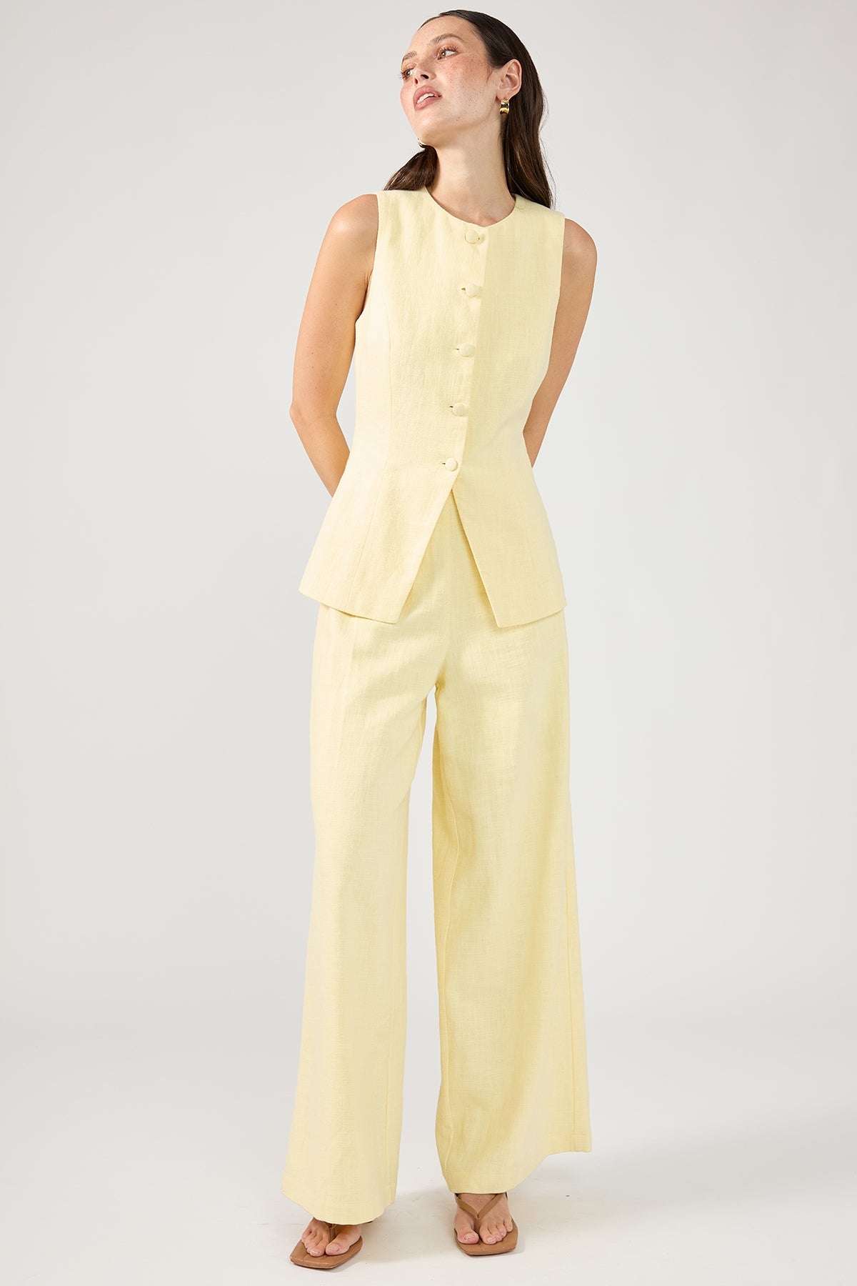 Perfect Stranger Menorca Linen Pants Lemon