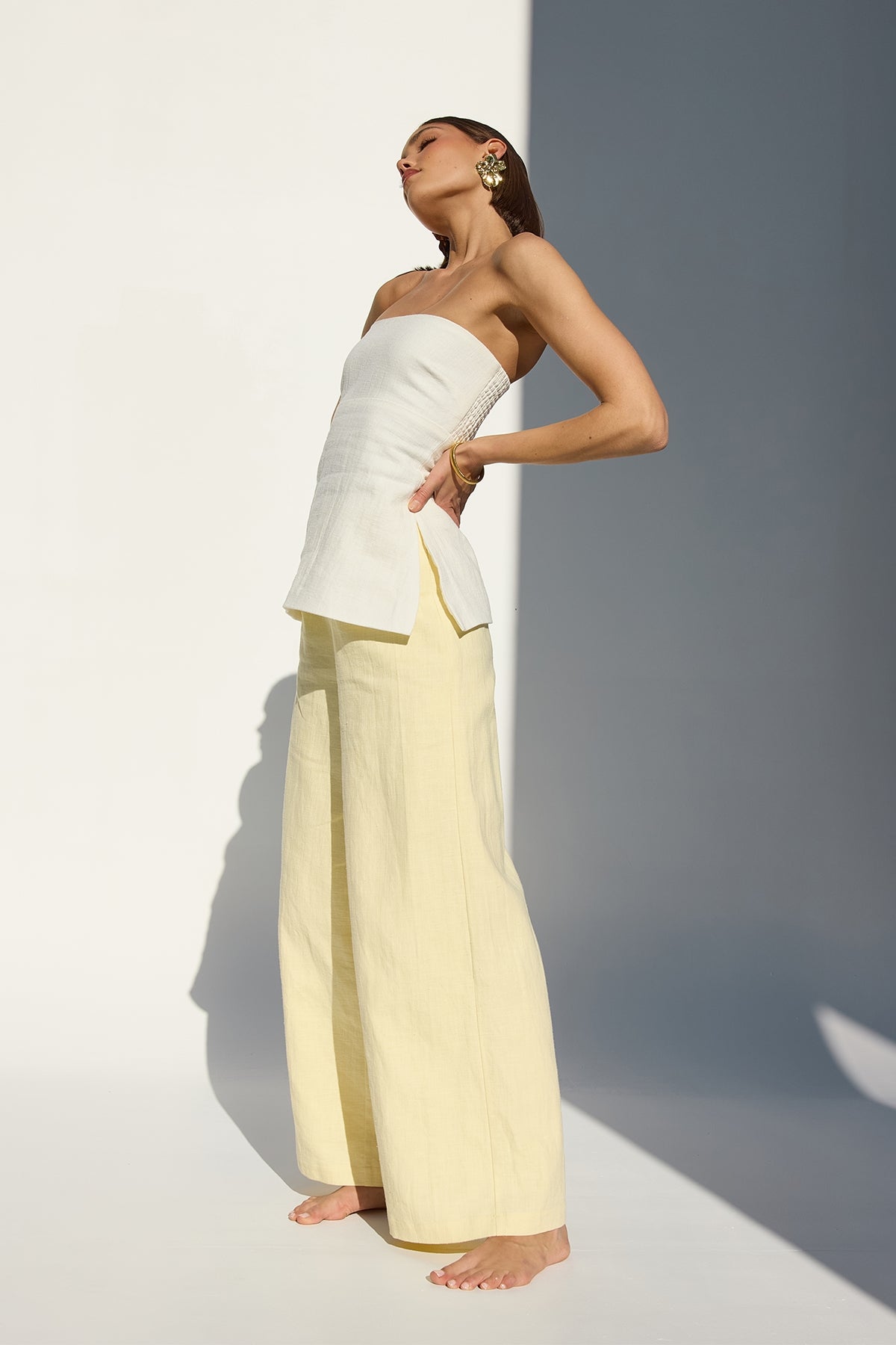 Perfect Stranger Menorca Linen Pants Lemon