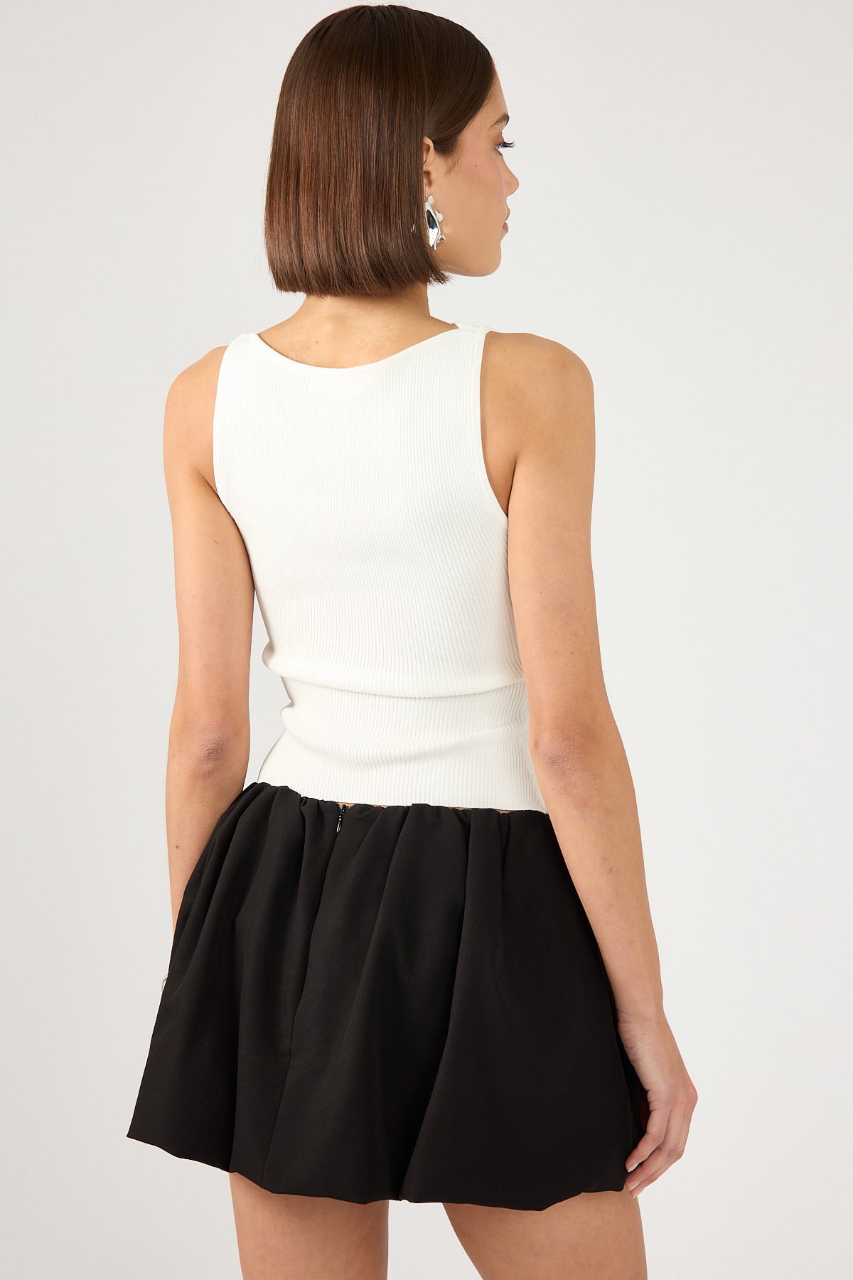 Perfect Stranger In My Bubble Mini Skirt Black