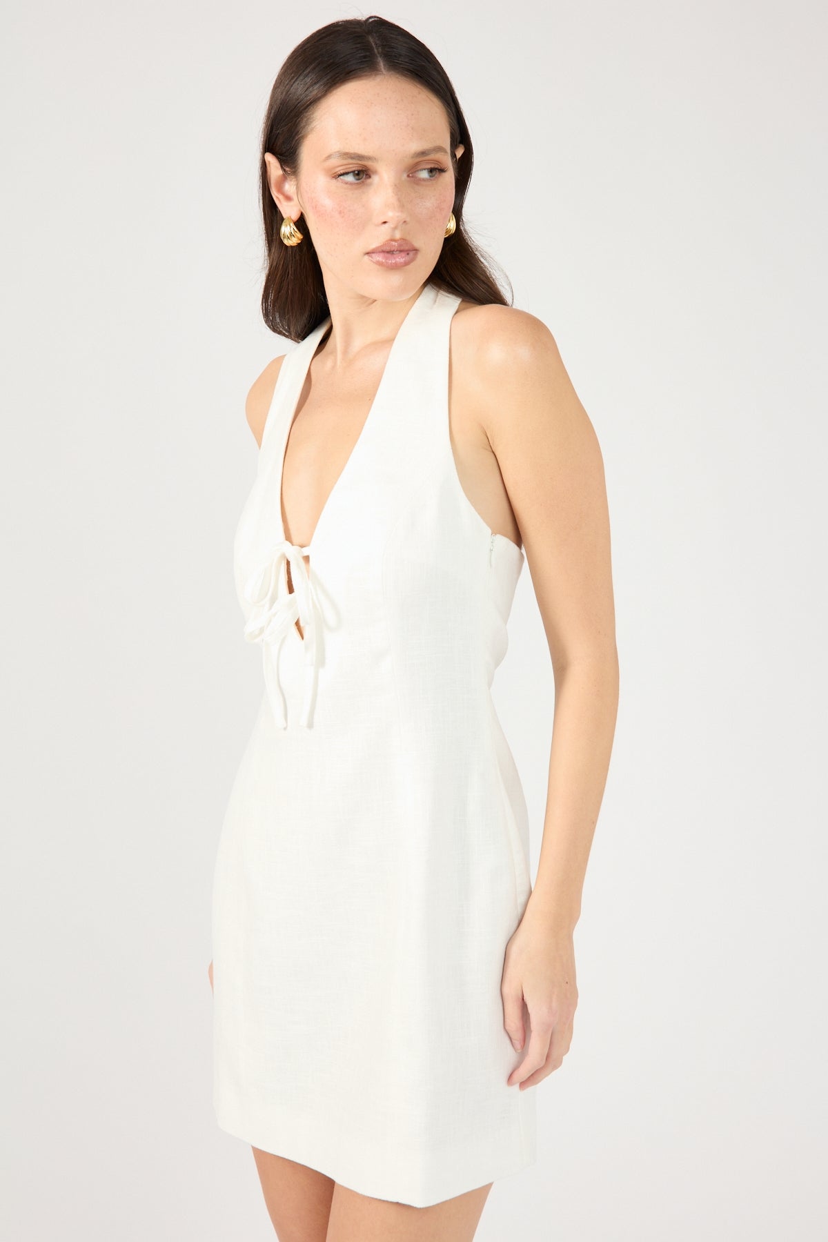 Perfect Stranger Menorca Halter Mini Dress White