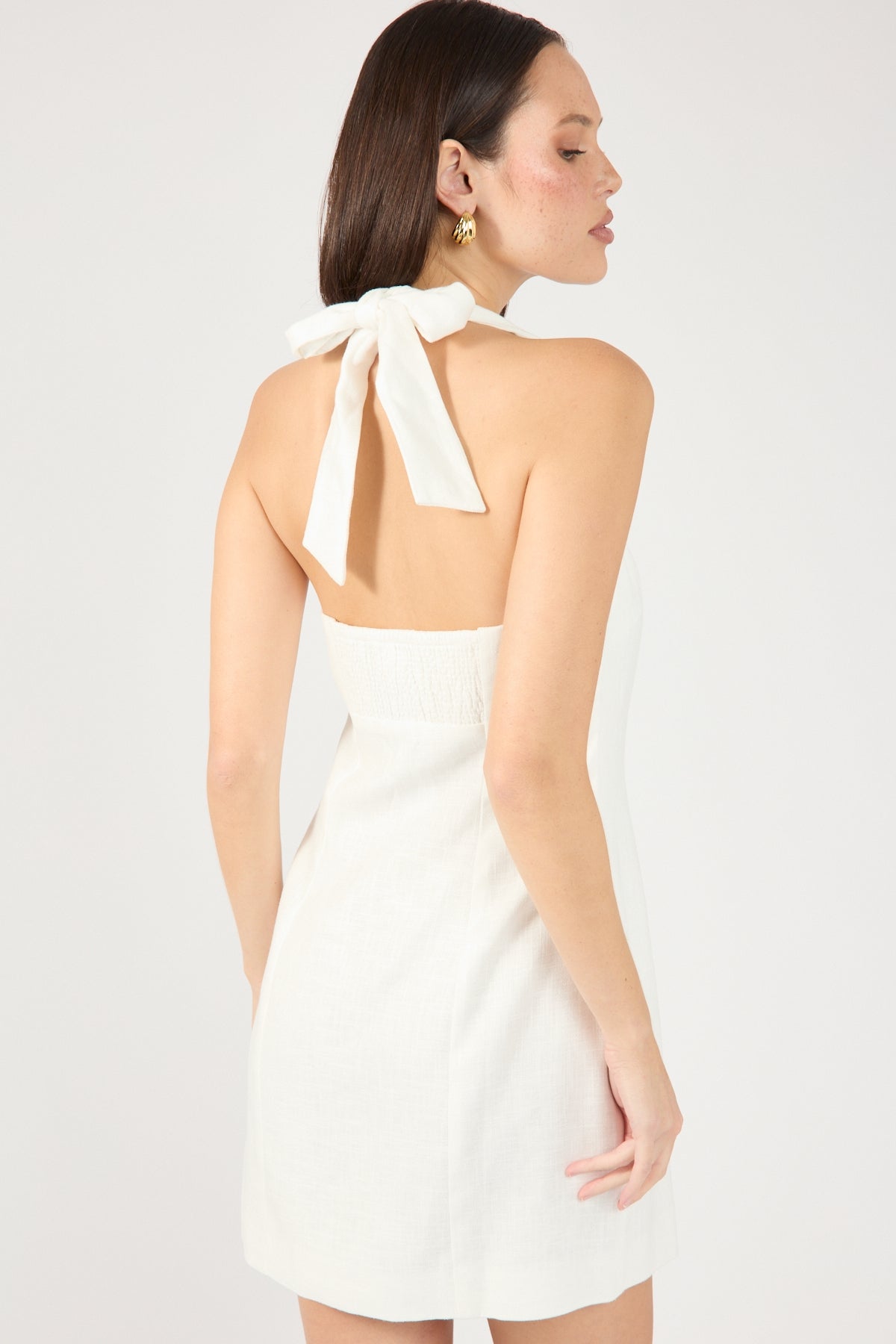 Perfect Stranger Menorca Halter Mini Dress White