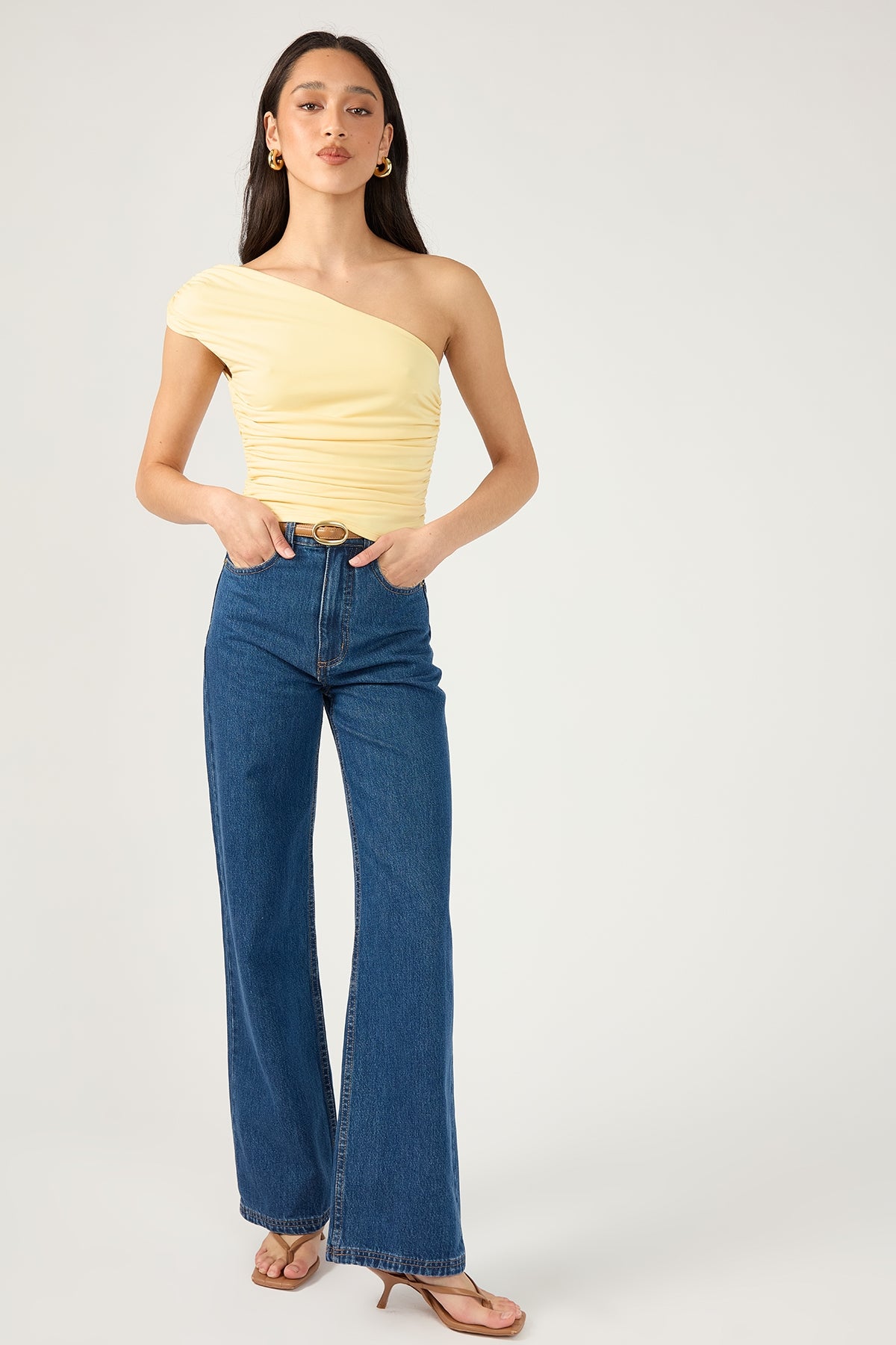 Perfect Stranger Tasmin One Shoulder Top Yellow