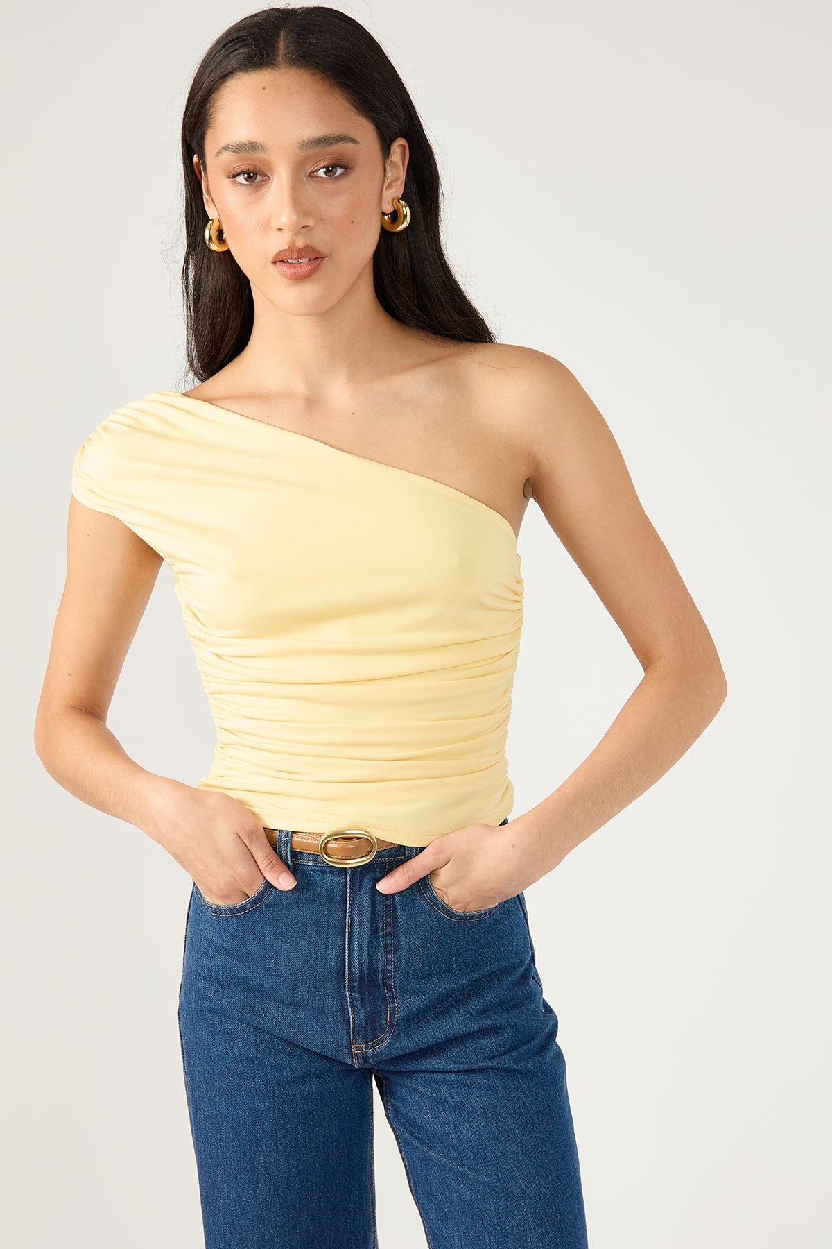 Perfect Stranger Tasmin One Shoulder Top Yellow