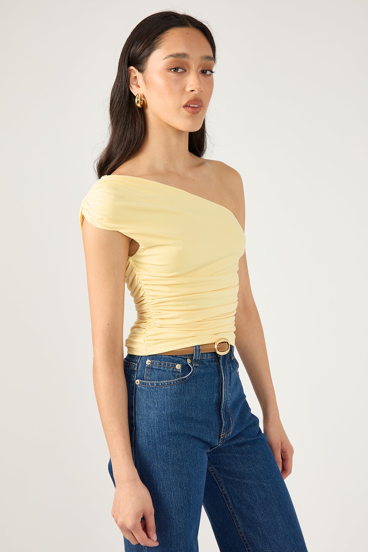 Perfect Stranger Tasmin One Shoulder Top Yellow