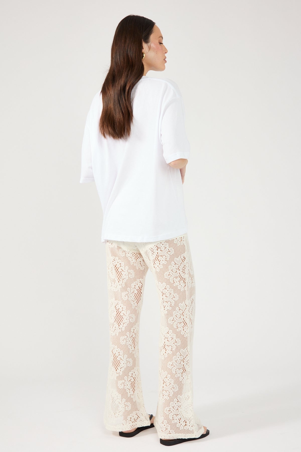 Perfect Stranger Seville Lace Relaxed Flare Pant Off White