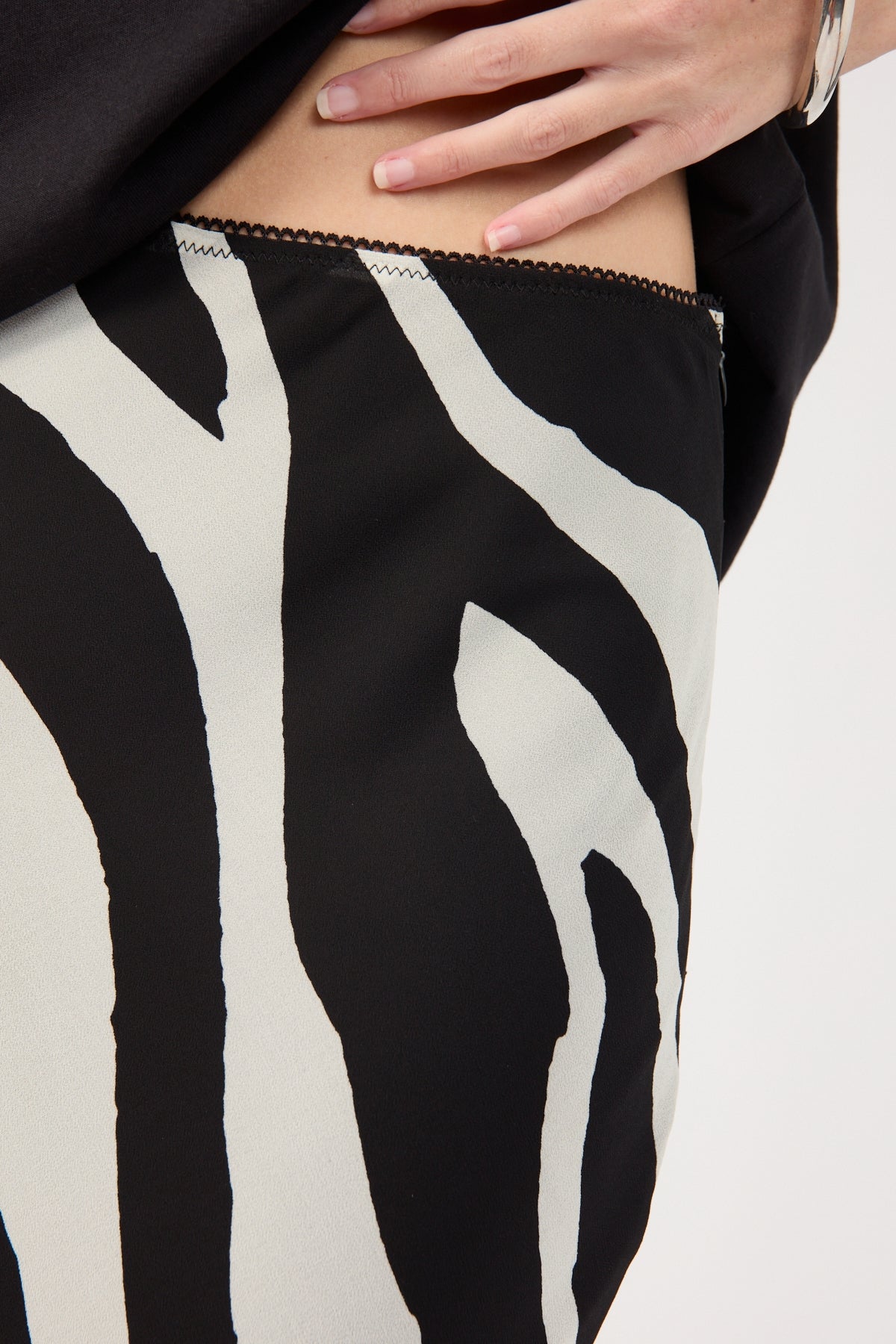 Perfect Stranger Zebby Chiffon Midi Skirt Zebra