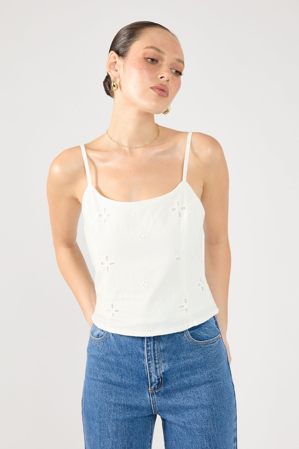 Perfect Stranger Jacqueline Broderie Frill Top White