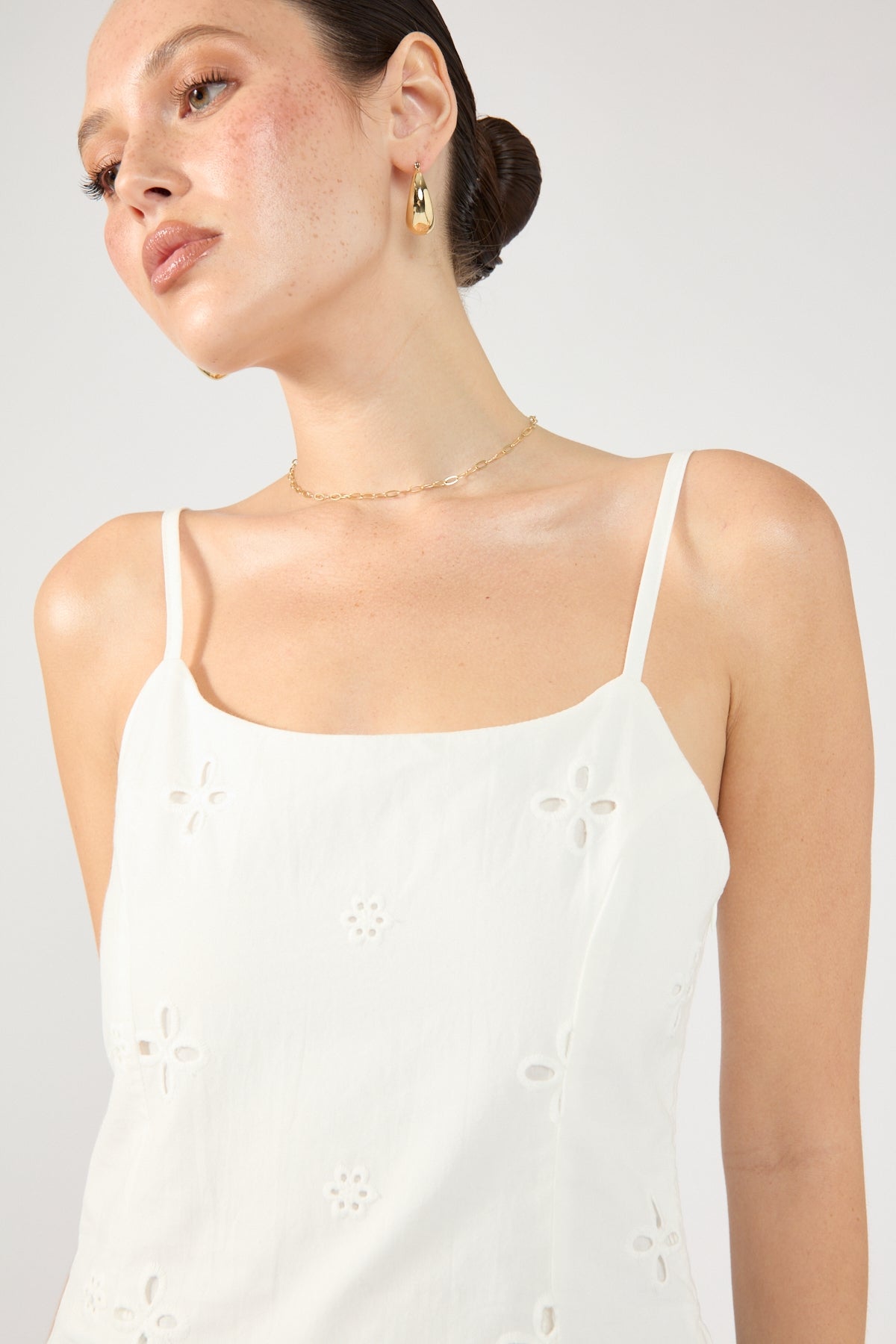 Perfect Stranger Jacqueline Broderie Frill Top White