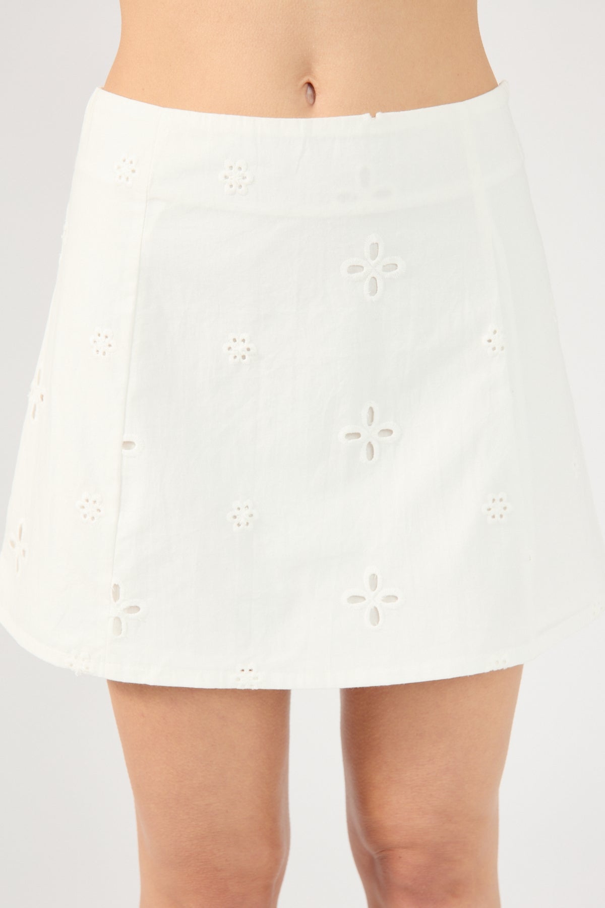 Perfect Stranger Jacqueline Broderie Mini Skirt White