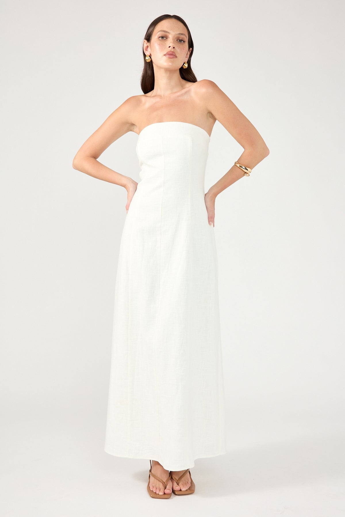 Perfect Stranger Menorca Strapless Maxi Dress White