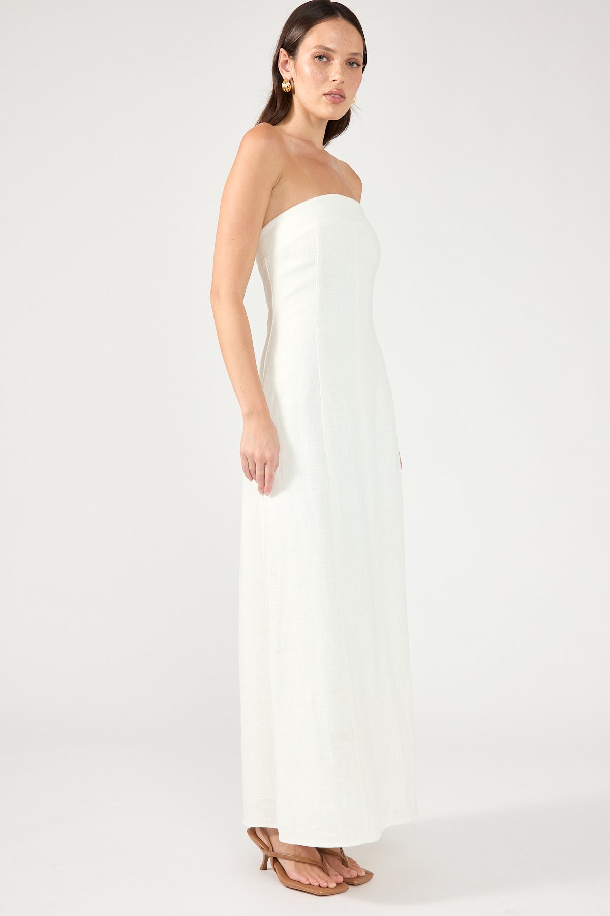 Perfect Stranger Menorca Strapless Maxi Dress White