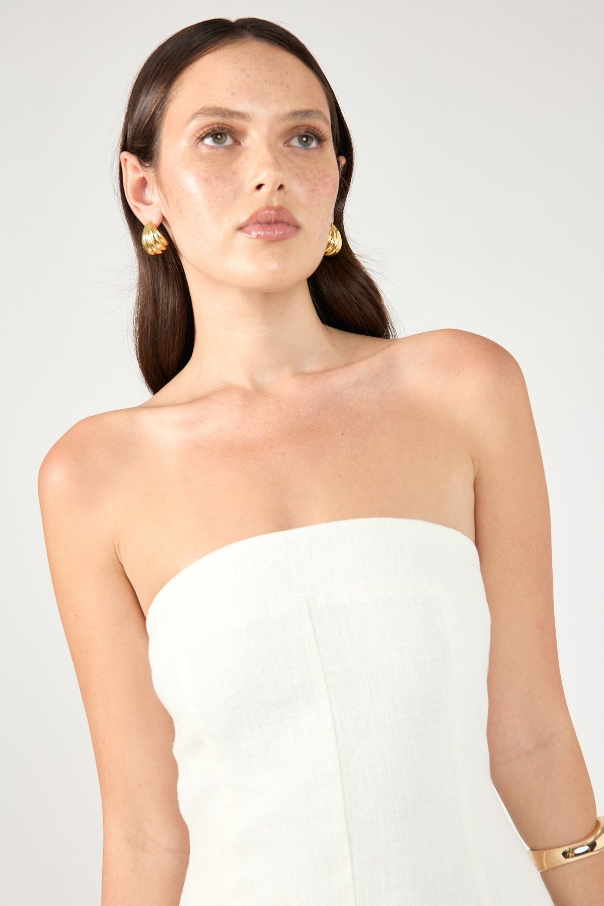 Perfect Stranger Menorca Strapless Maxi Dress White