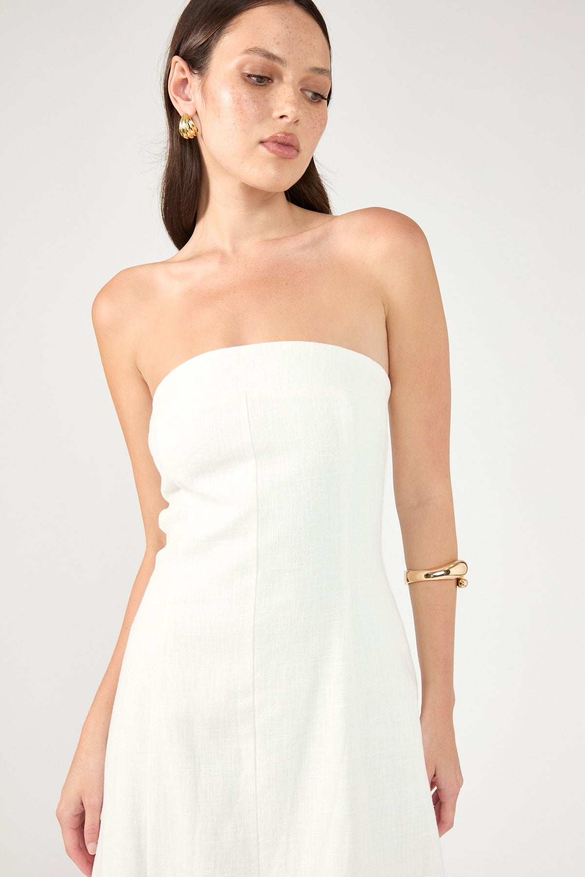 Perfect Stranger Menorca Strapless Maxi Dress White