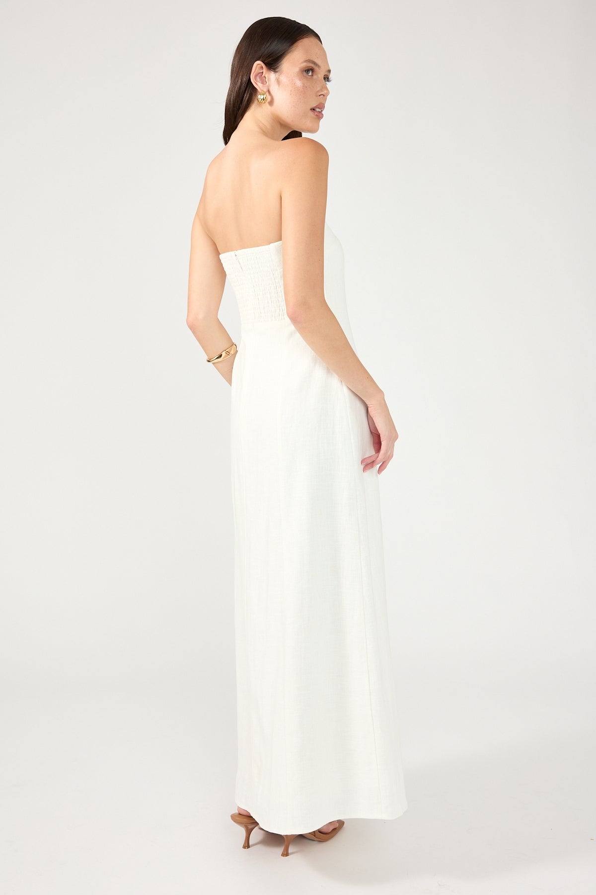 Perfect Stranger Menorca Strapless Maxi Dress White