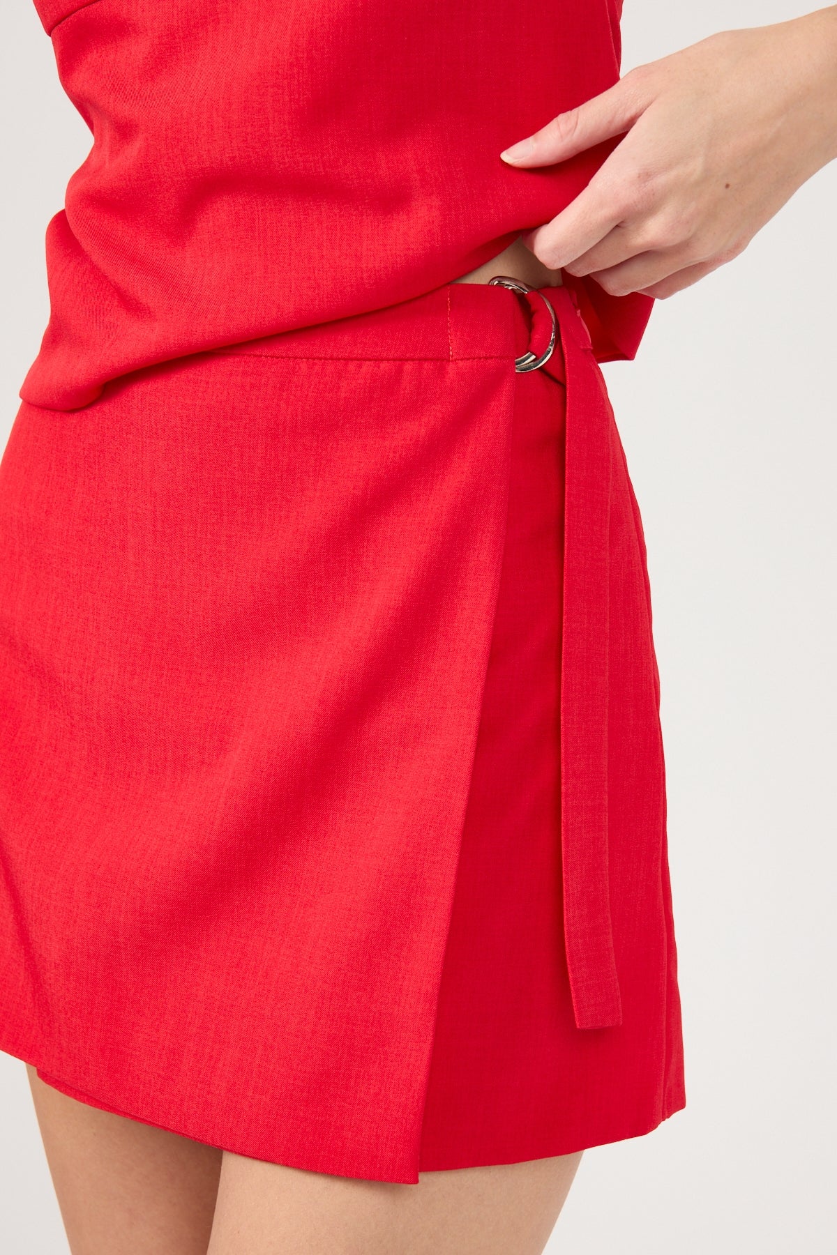 Perfect Stranger Matisse Buckle Skort Red