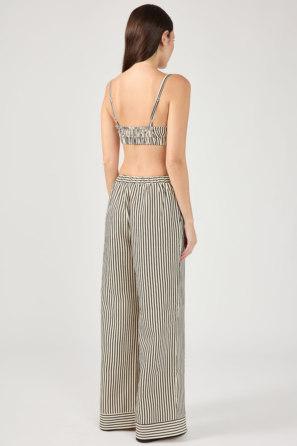 Perfect Stranger Cleo Stripe Straight Leg Pant Black Stripe