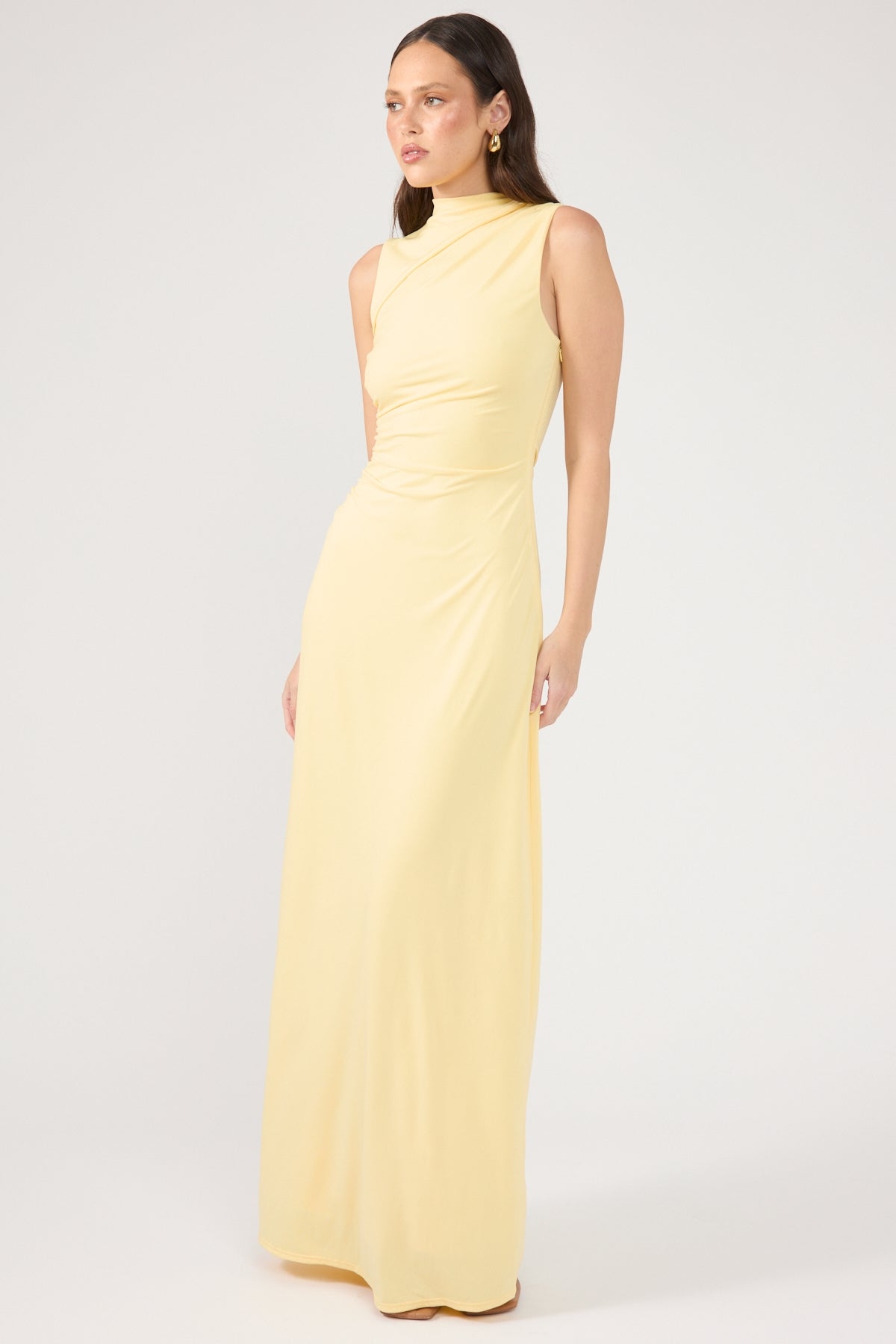 Perfect Stranger Rosewood High Neck Maxi Dress Lemon