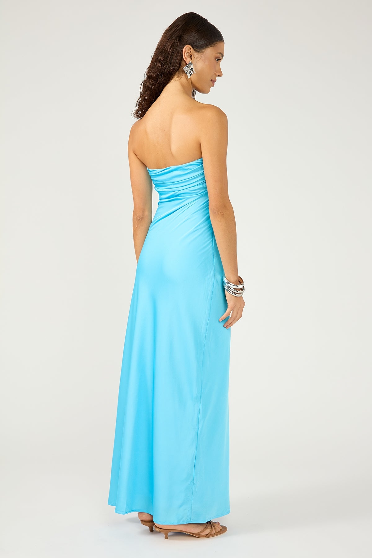 Perfect Stranger Corrie Strapless Maxi Dress Blue