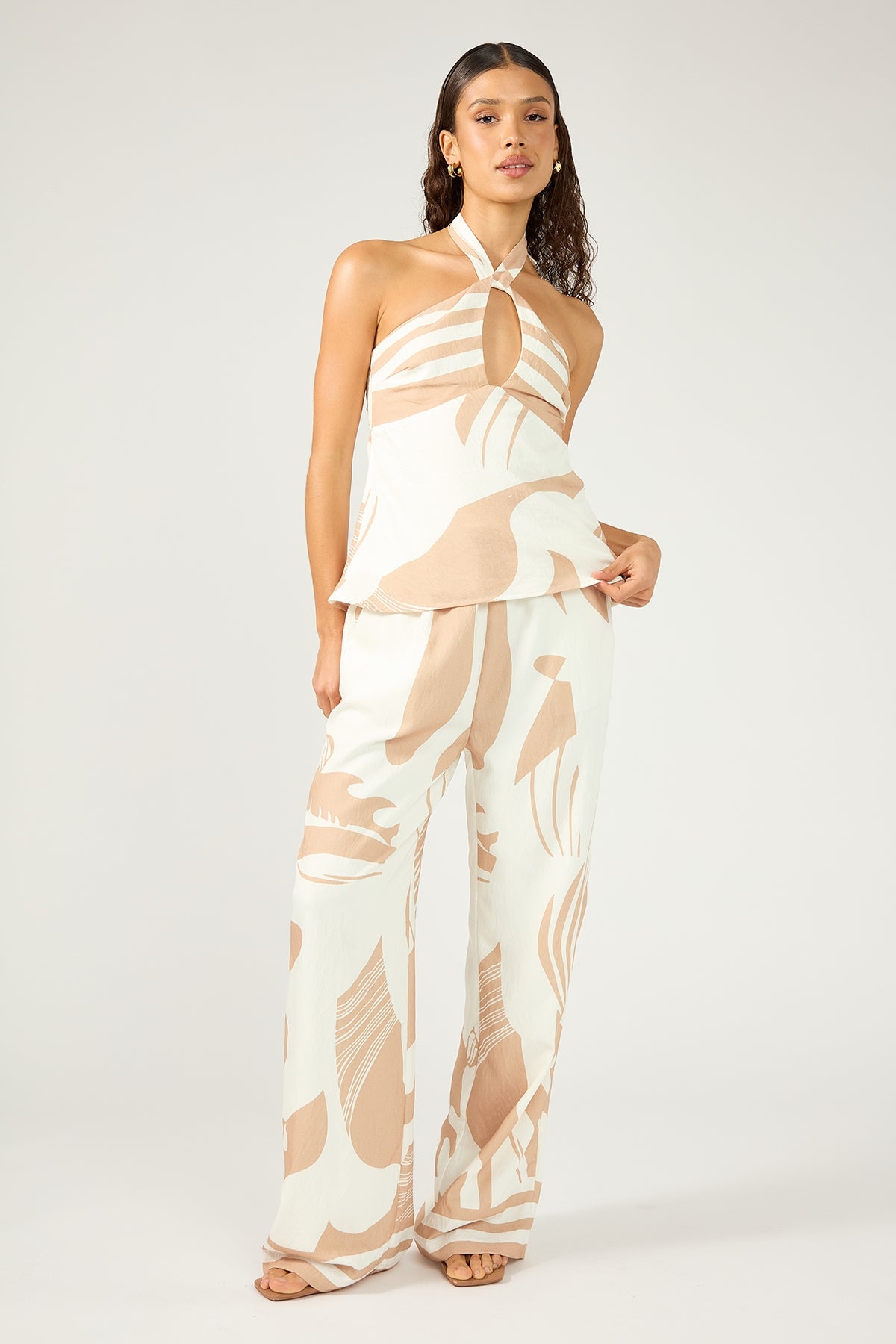 Perfect Stranger Cielle Straight Leg Pant Nude Print