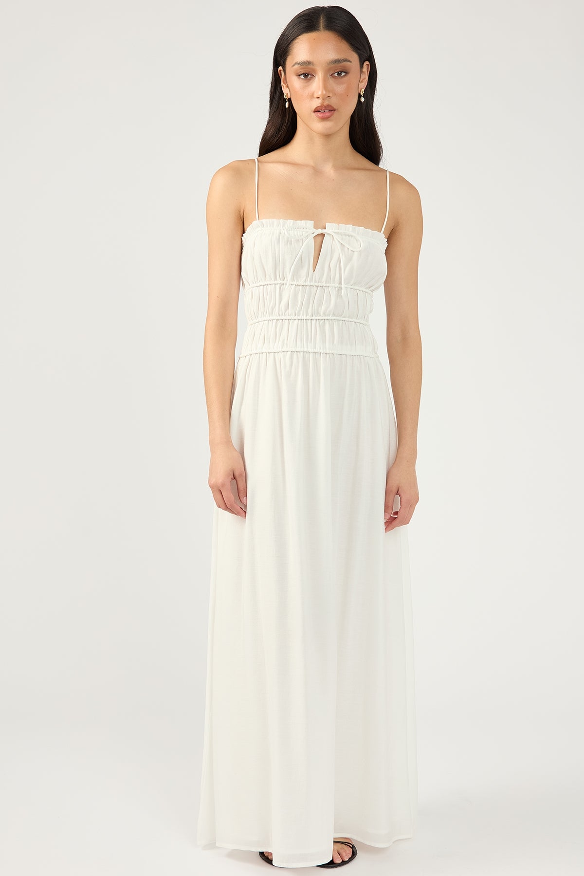 Perfect Stranger Diletta Shirred Midi dress White