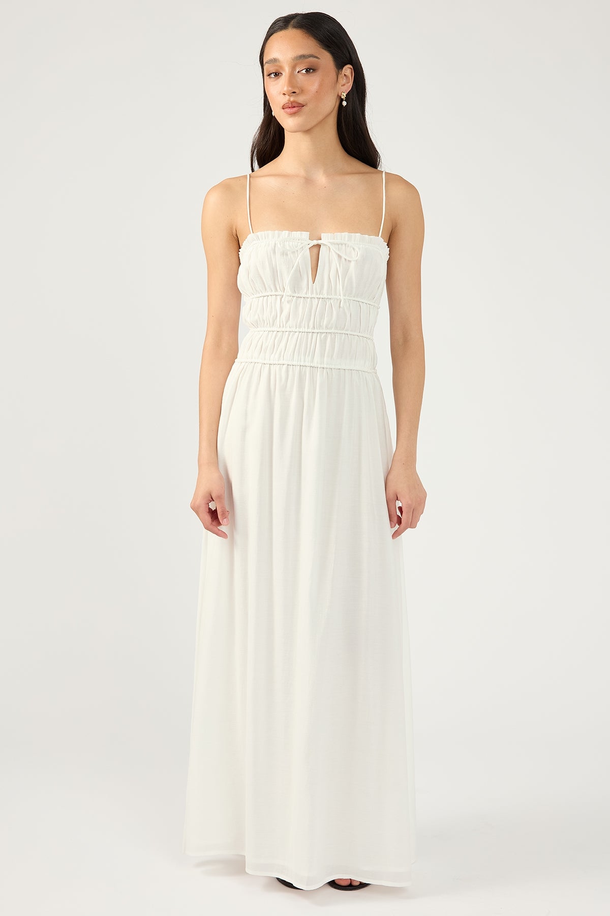 Perfect Stranger Diletta Shirred Midi dress White