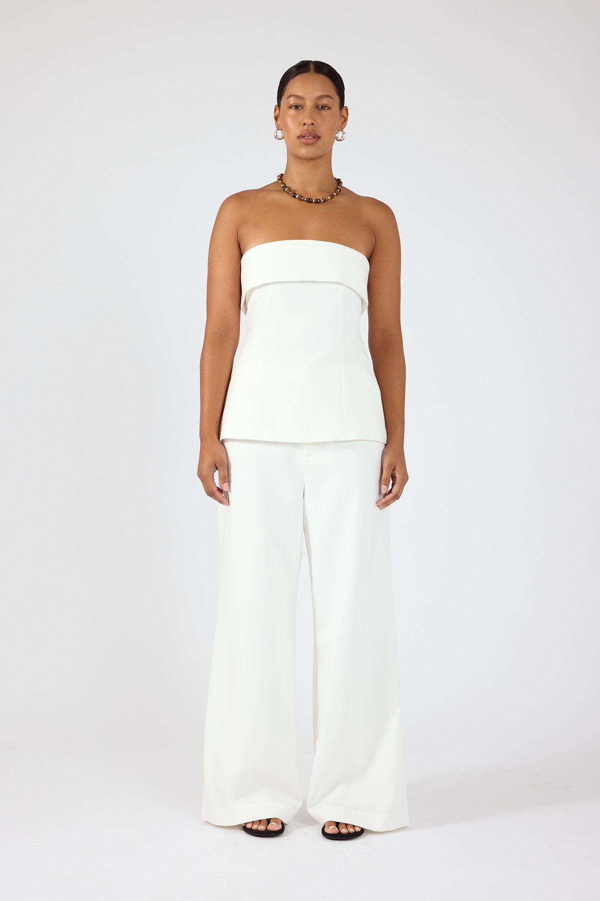 Perfect Stranger Luca Strapless Long Line Top White